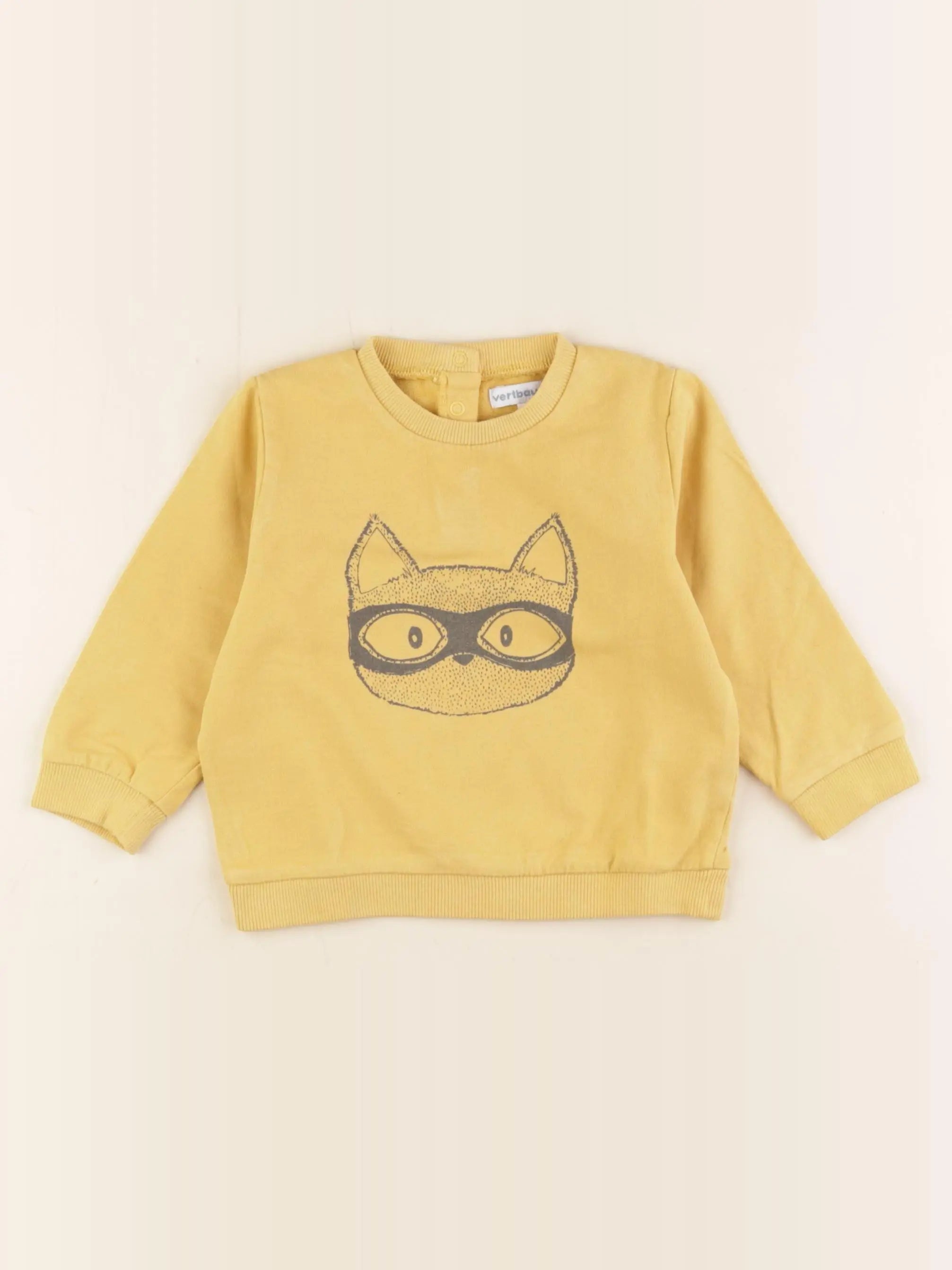 Vertbaudet - sweat jaune - 18 mois