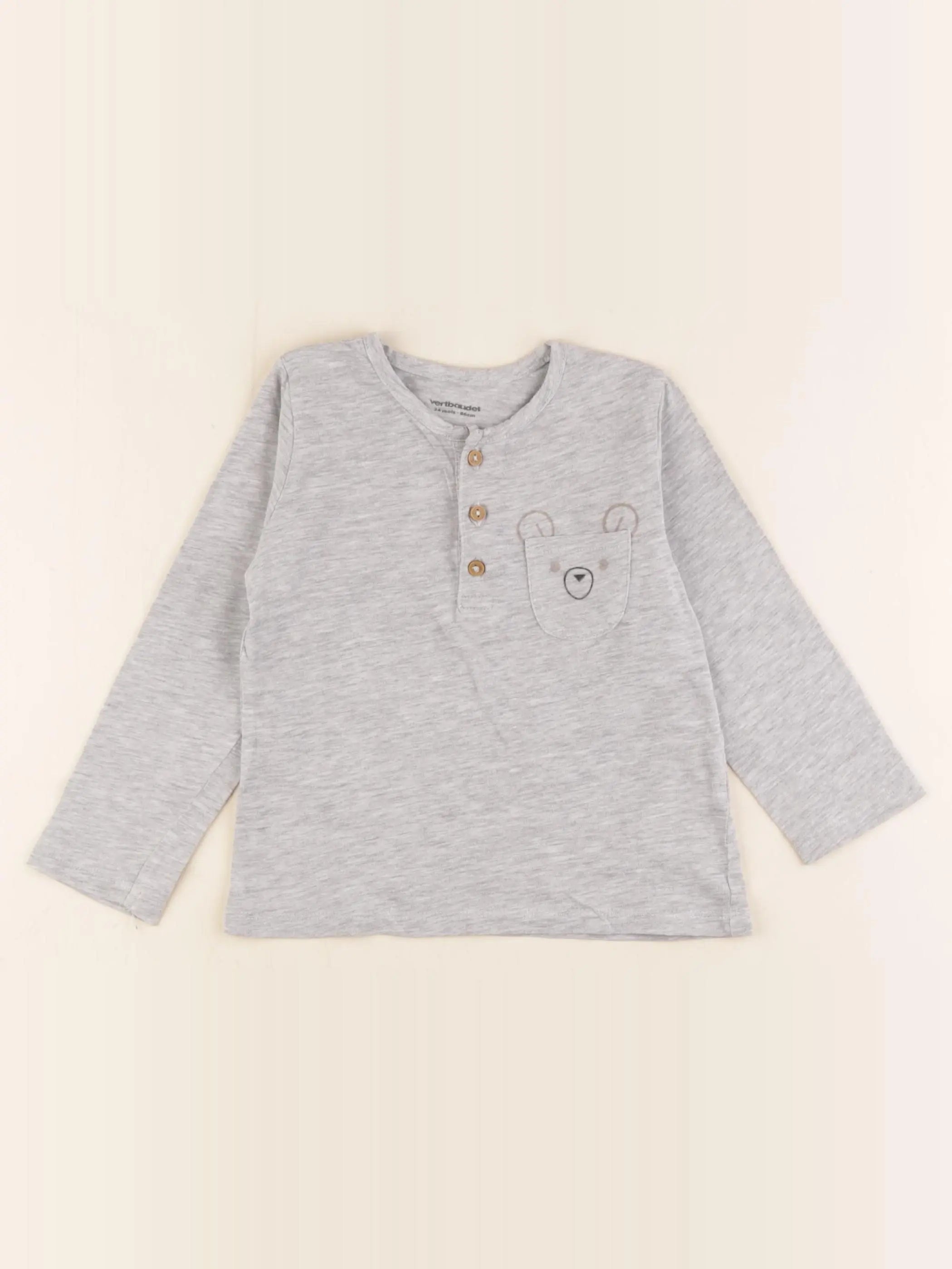 Vertbaudet - tee-shirt gris - 24 mois