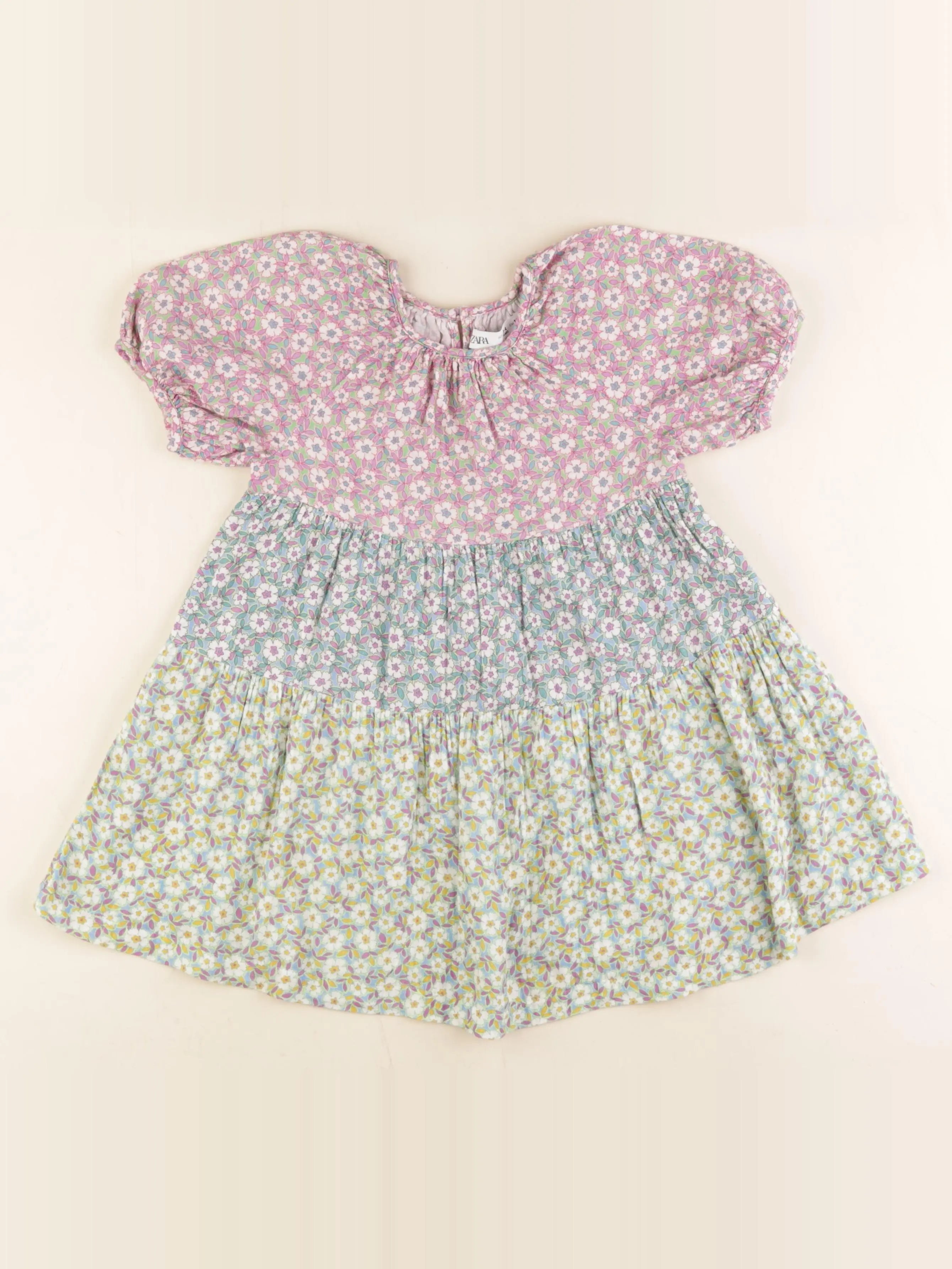 Zara - robe rose, vert - 3/4 ans