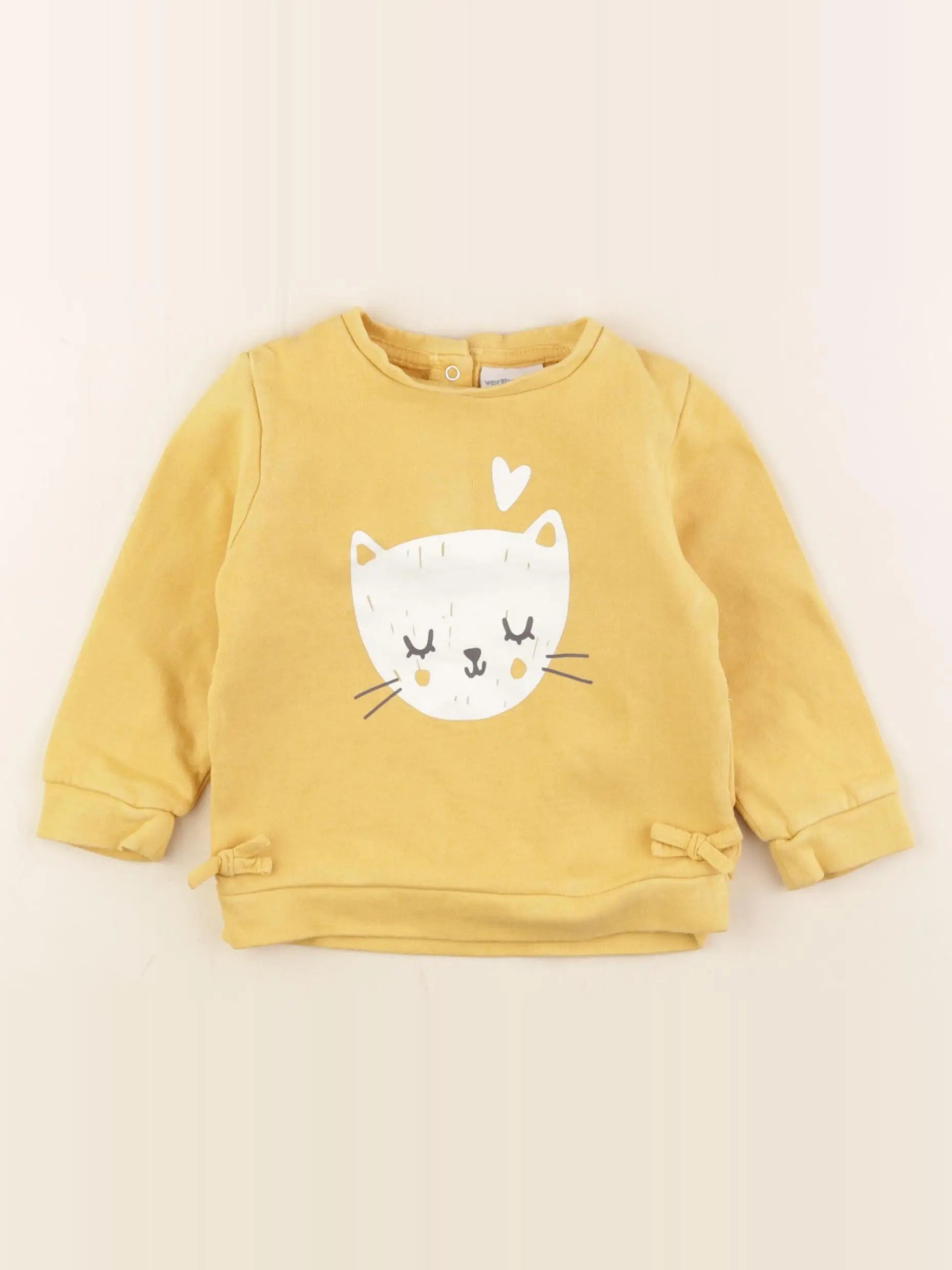 Vertbaudet - sweat jaune - 18 mois
