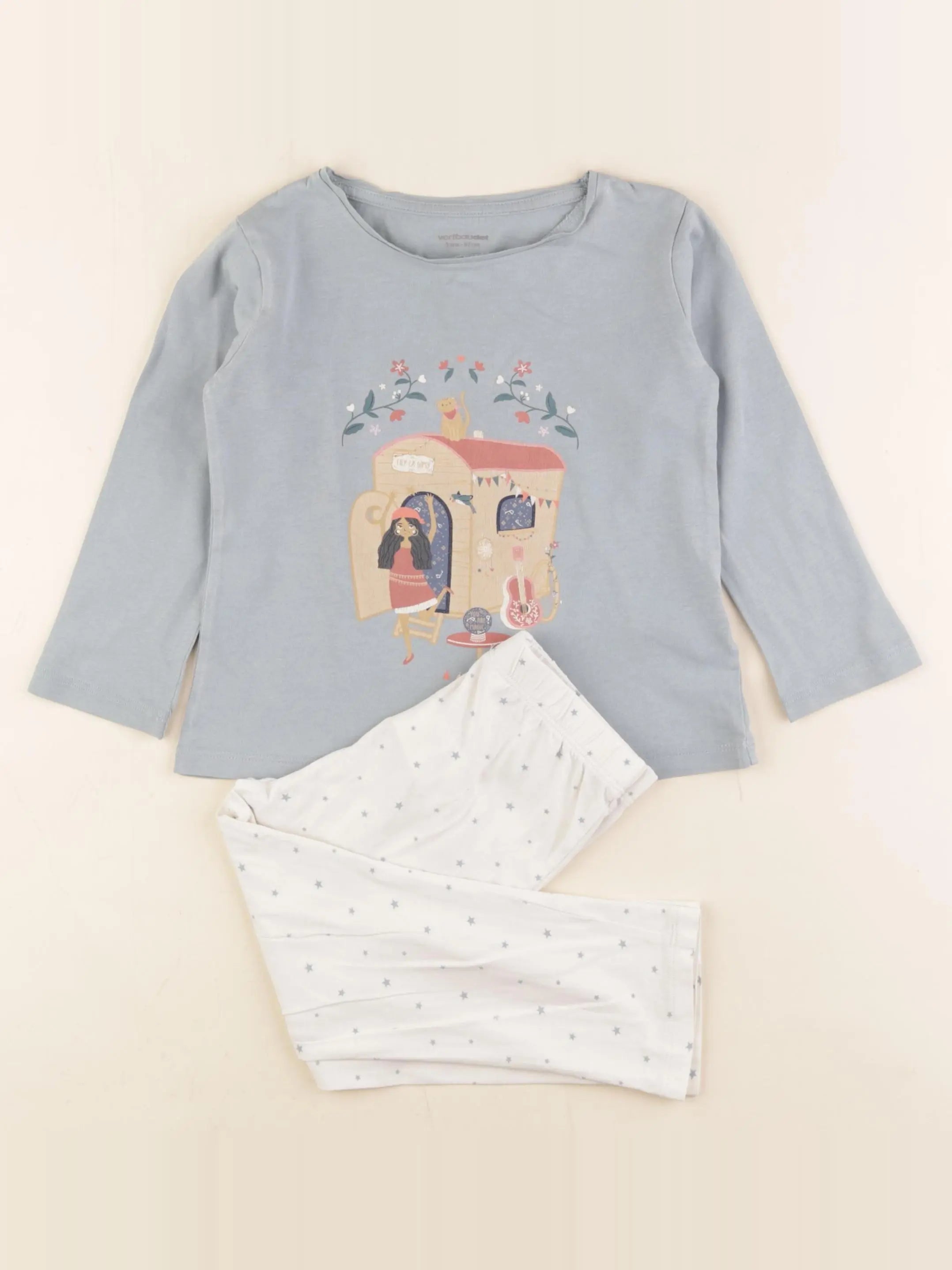 Vertbaudet - pyjama coton bleu - 3 ans
