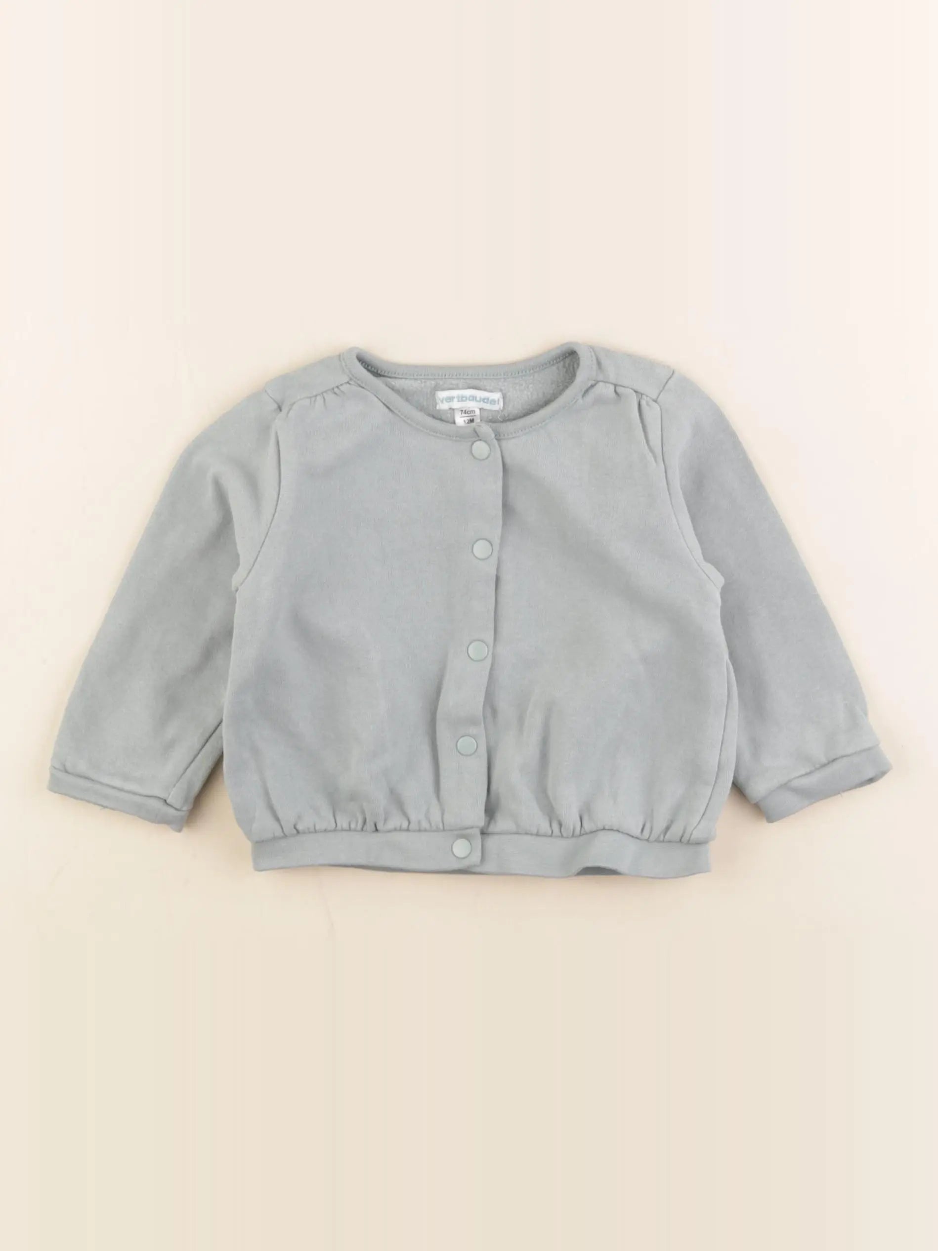 Vertbaudet - sweat vert - 12 mois