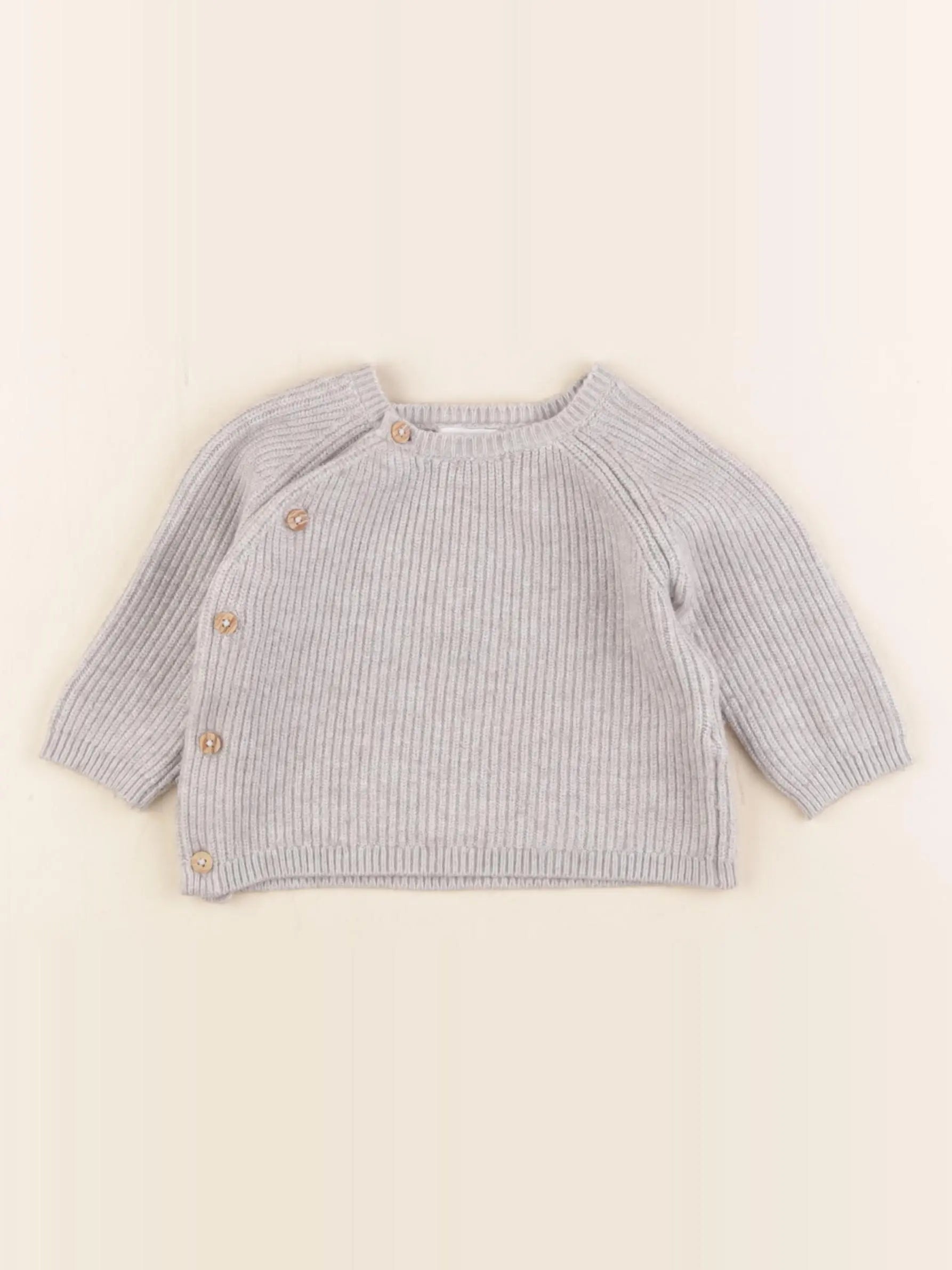 Vertbaudet - gilet gris - 0/3 mois