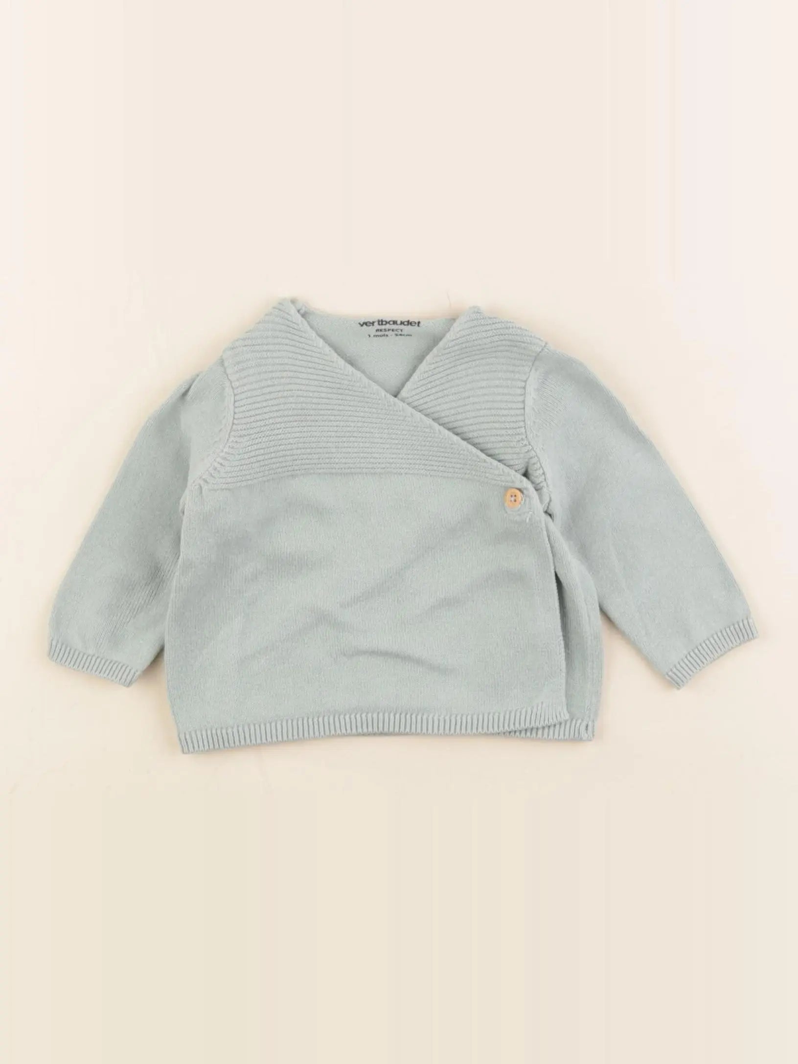 Vertbaudet - gilet vert - 1 mois