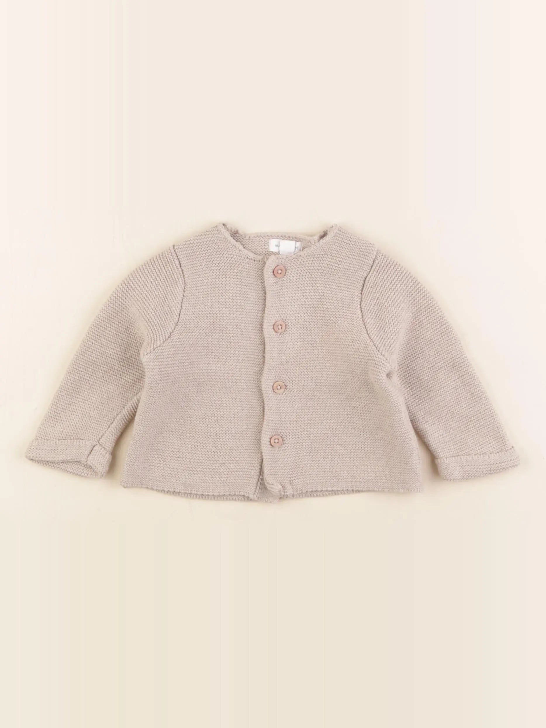 Vertbaudet - gilet beige - 3 mois