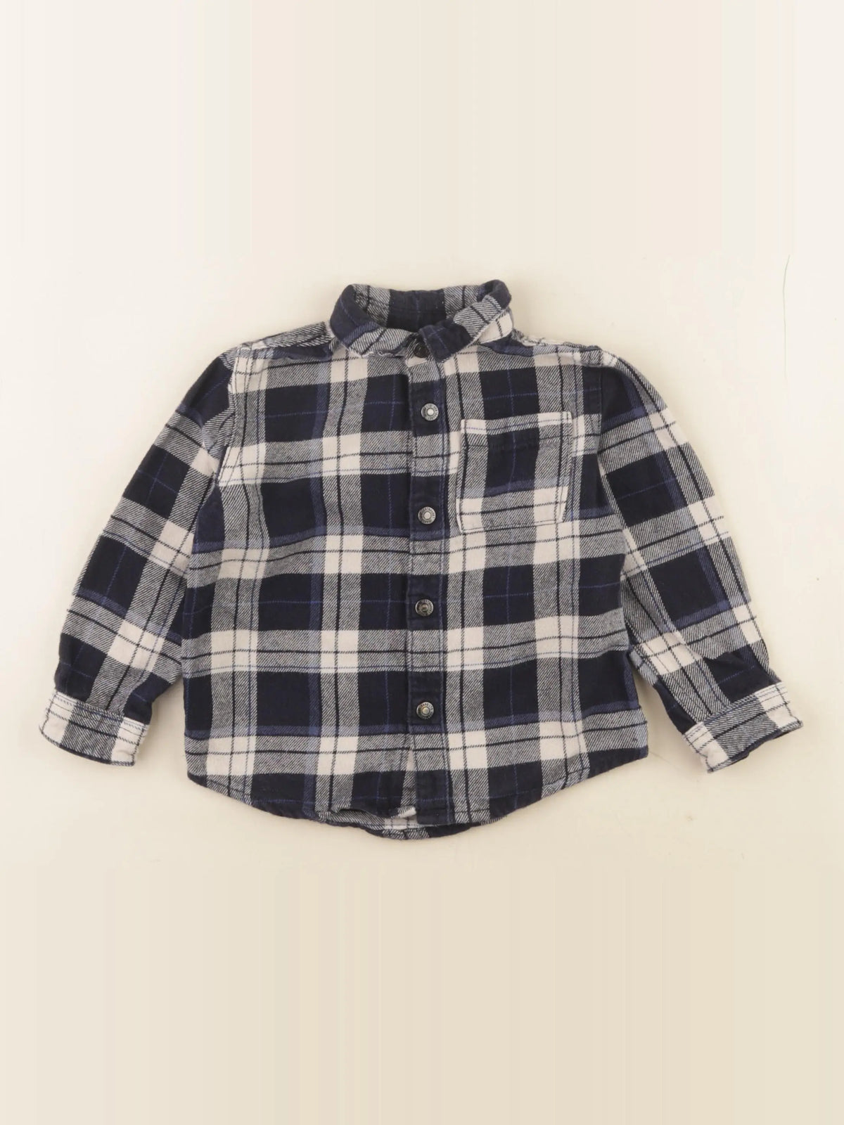 Vertbaudet - chemise bleu, blanc - 3 ans