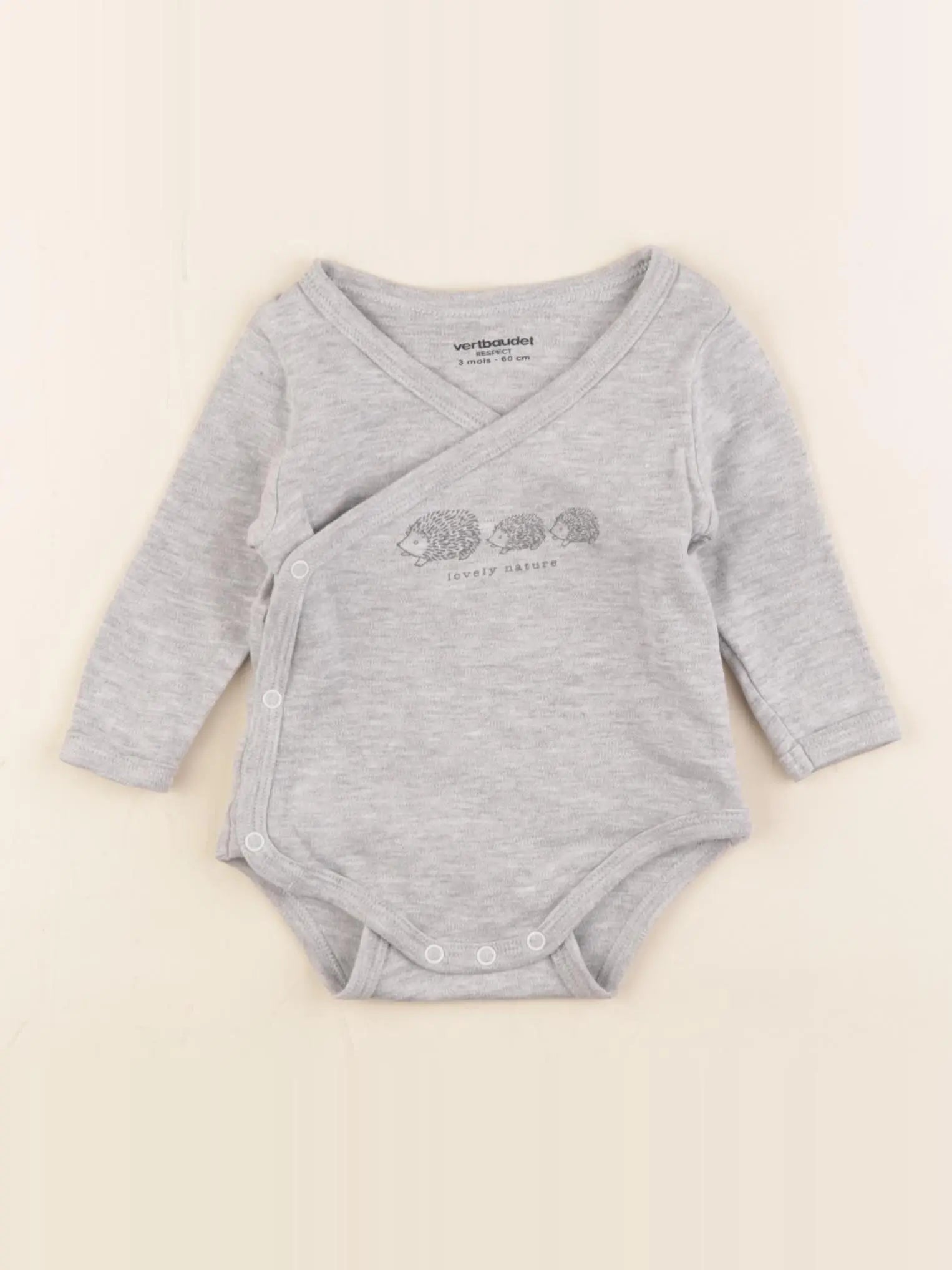 Vertbaudet - body gris - 3 mois