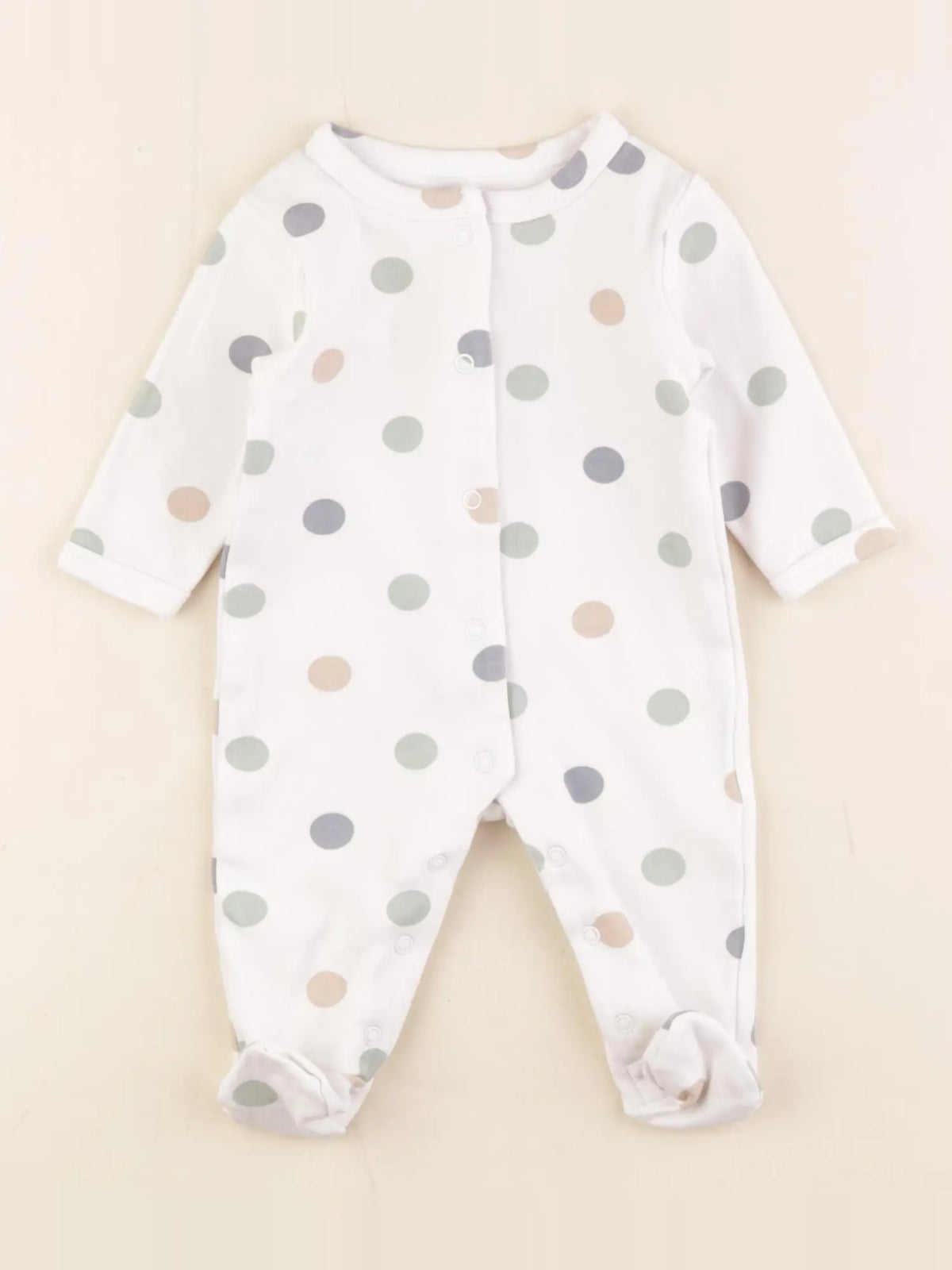 Vertbaudet - pyjama coton blanc - 1 mois