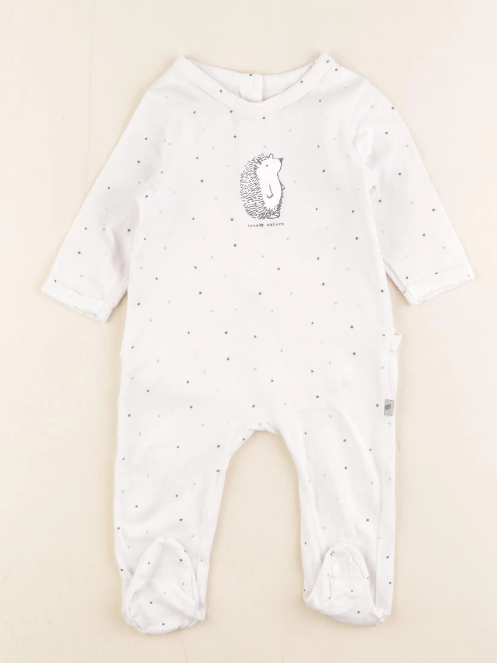 Vertbaudet - pyjama coton blanc - 3 mois