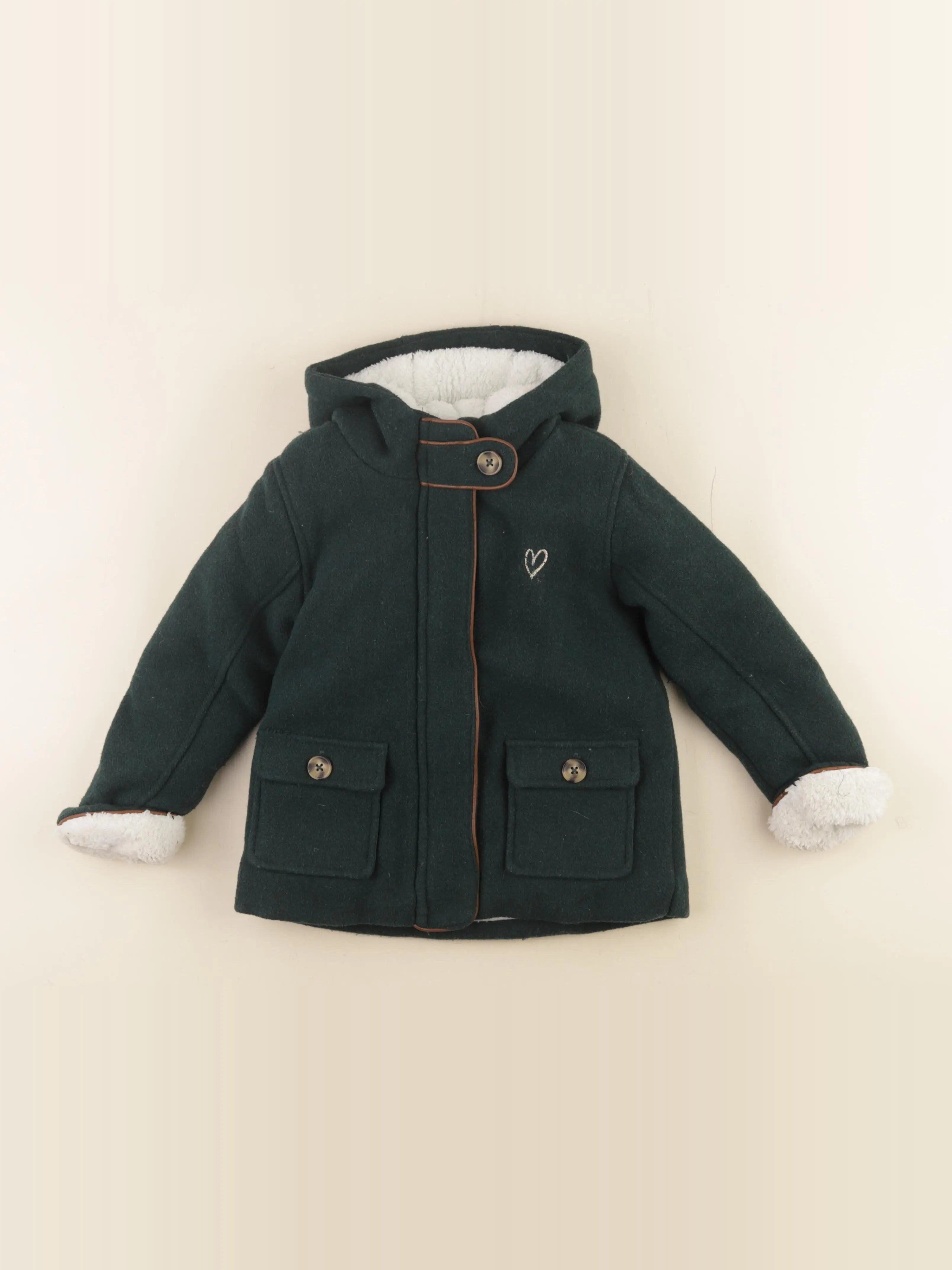 Vertbaudet - manteau vert - 4 ans