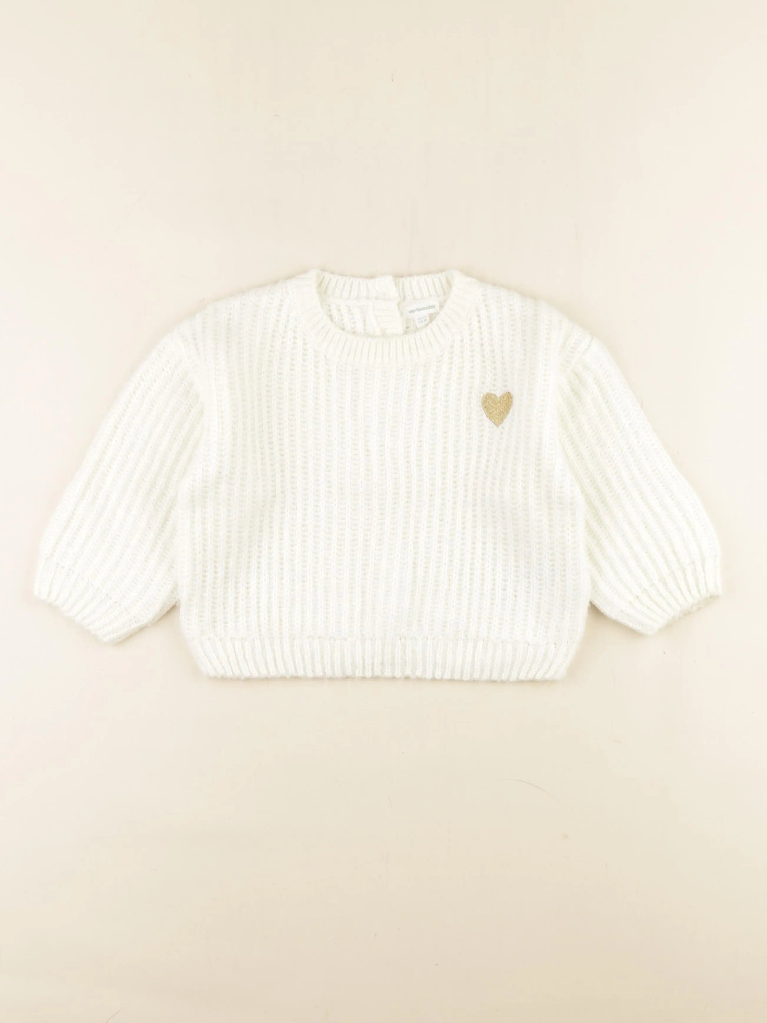Vertbaudet - pull blanc - 24 mois