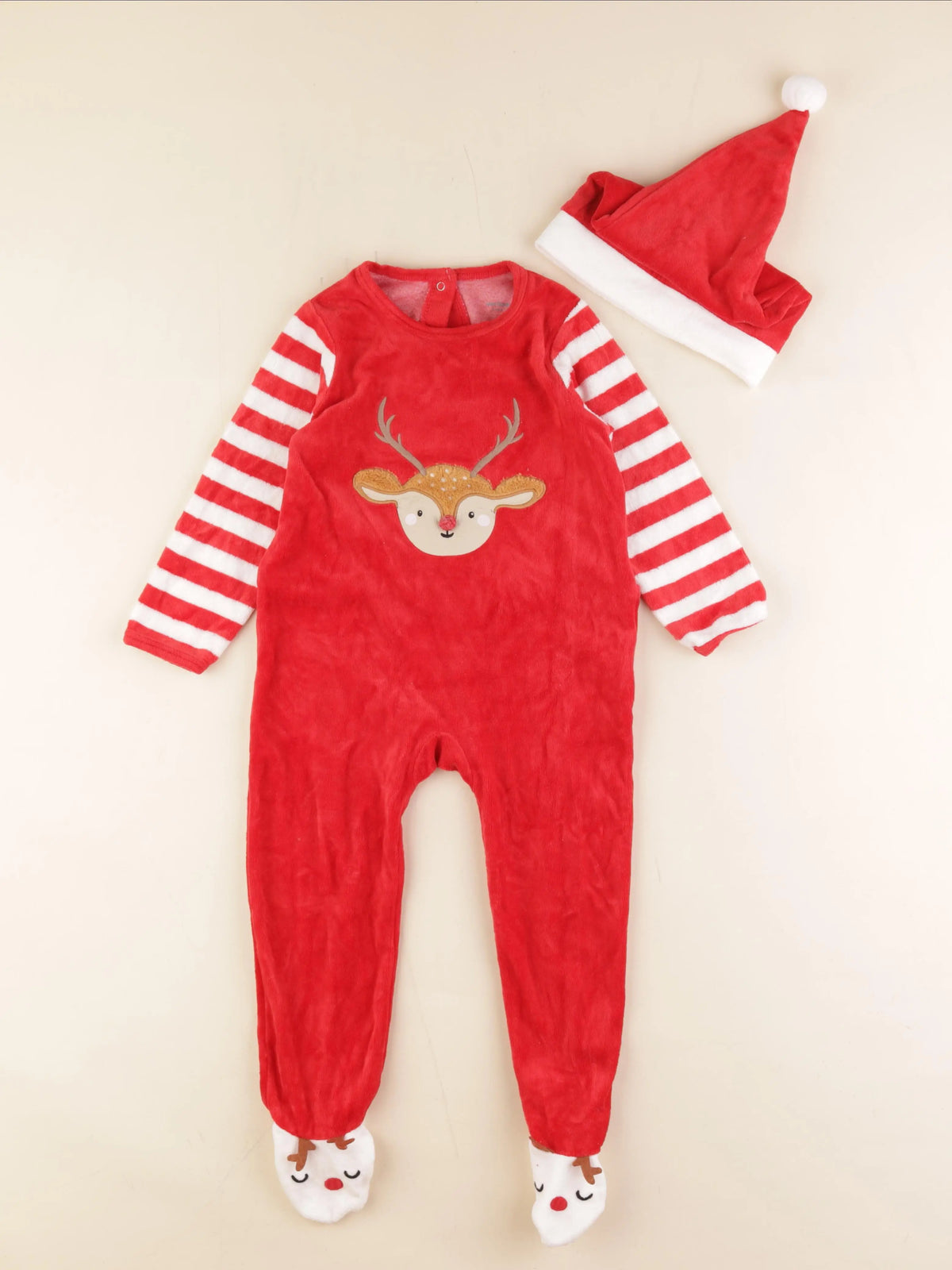 Vertbaudet - pyjama velours rouge - 3 ans