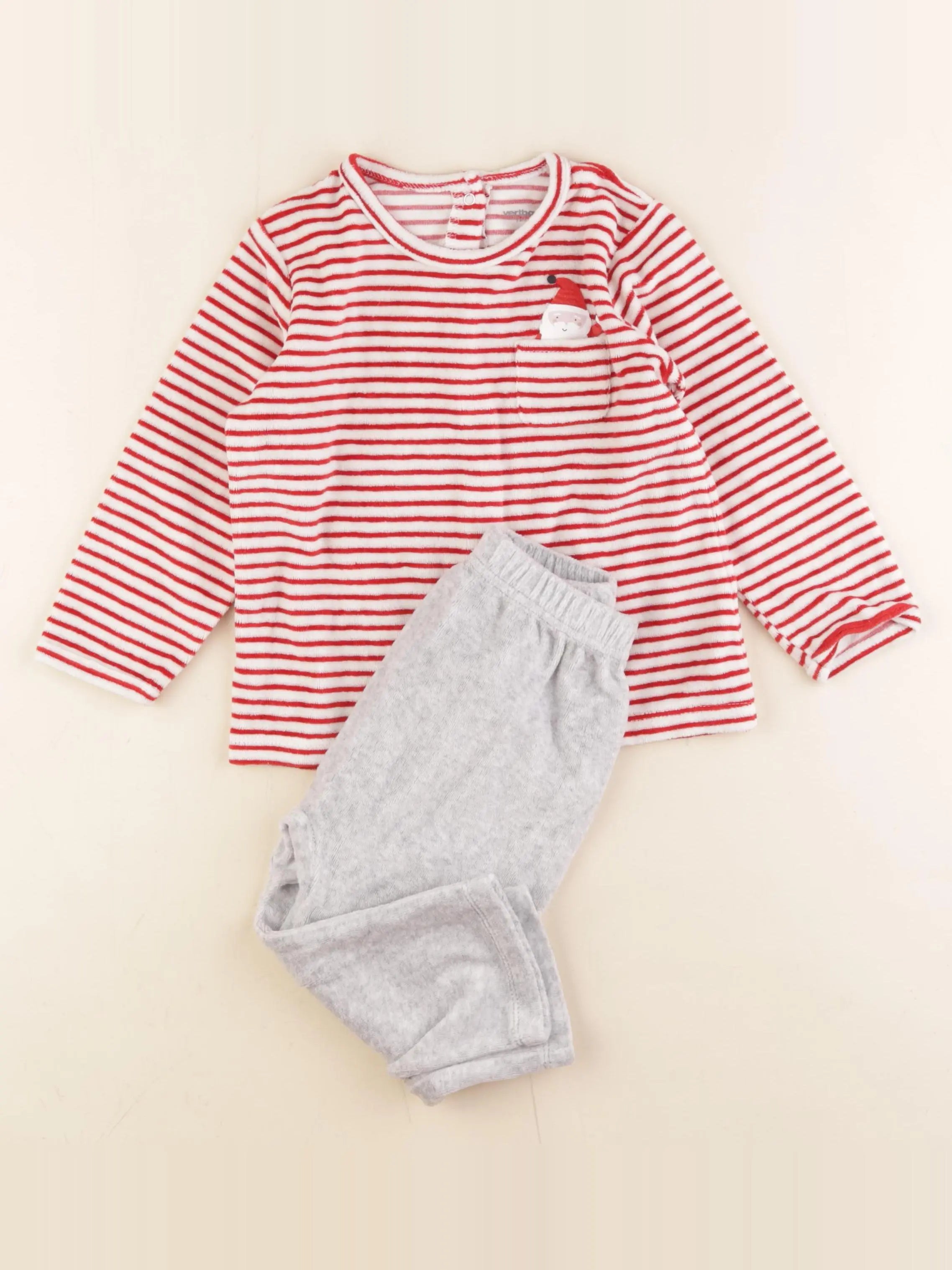 Vertbaudet - pyjama velours rouge - 3 ans