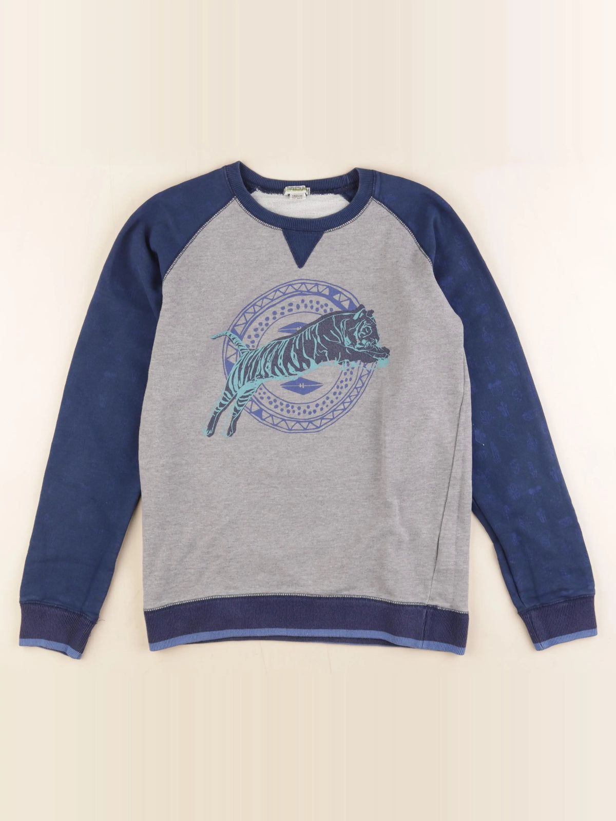 Vertbaudet - sweat bleu, gris - 14 ans