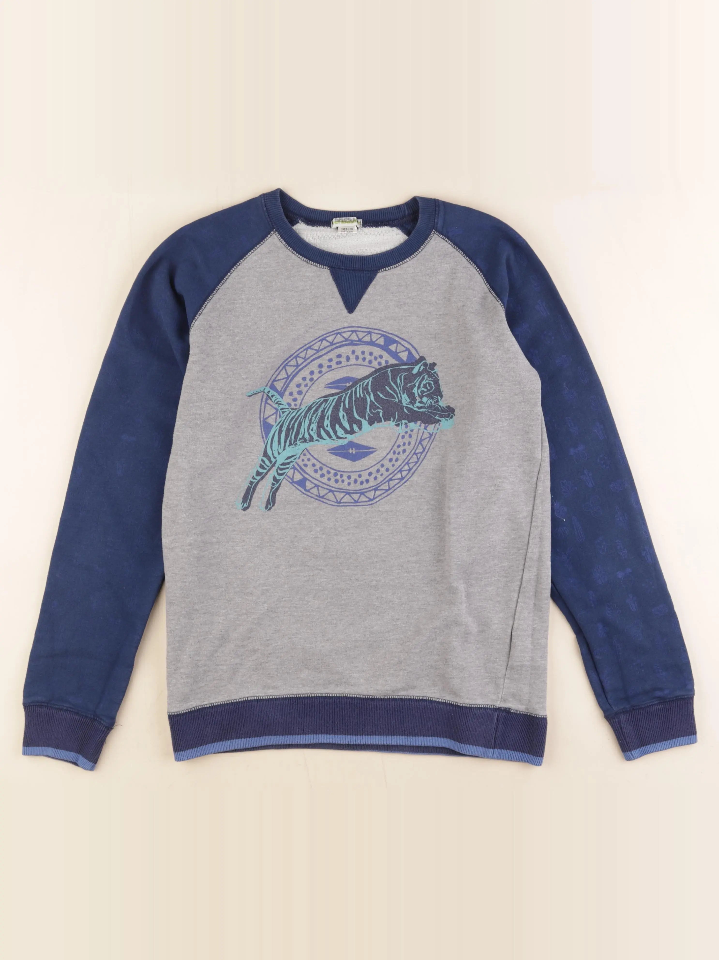 Vertbaudet - sweat bleu, gris - 14 ans