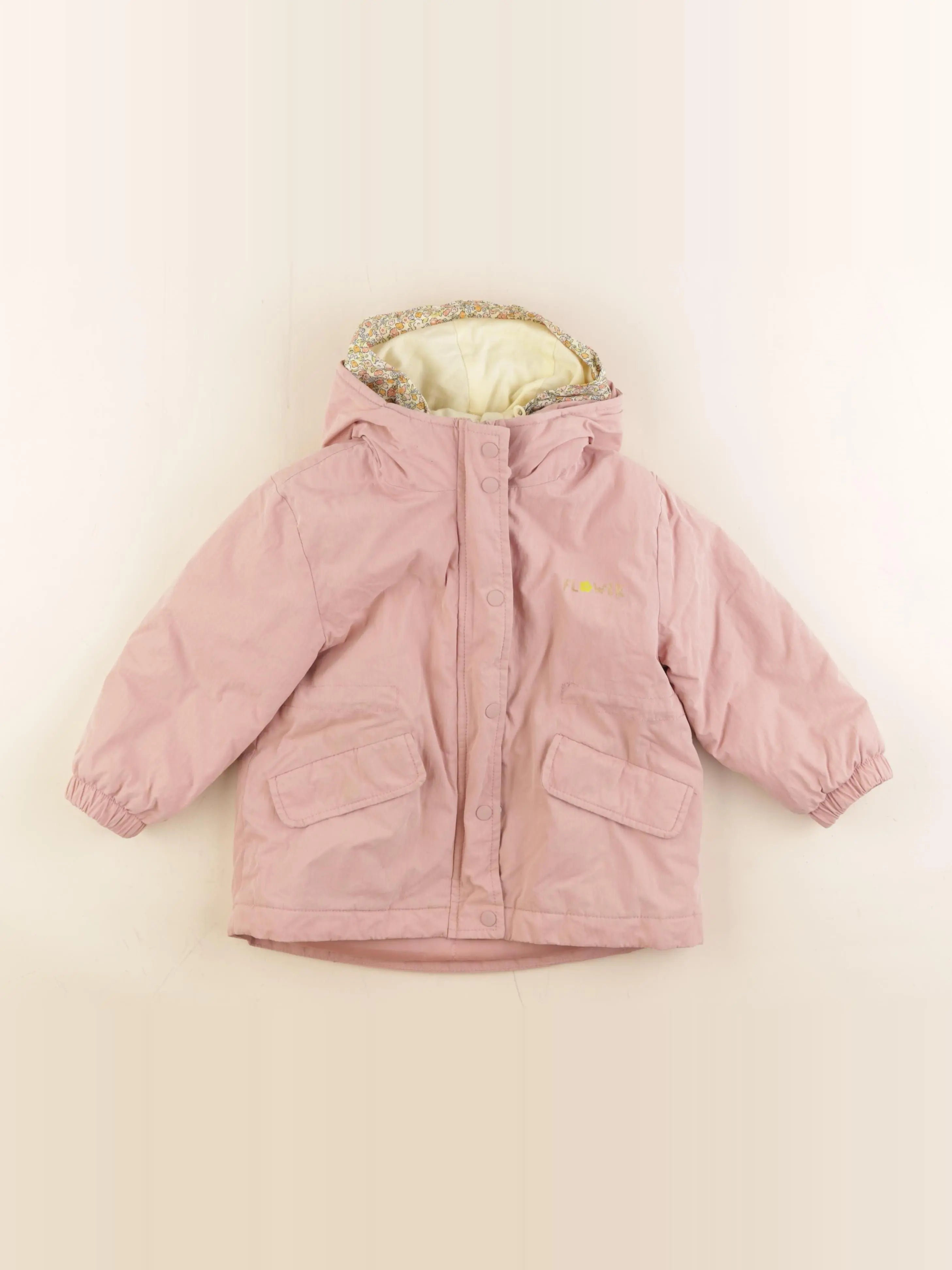 Vertbaudet - manteau doublure amovible rose - 3 ans