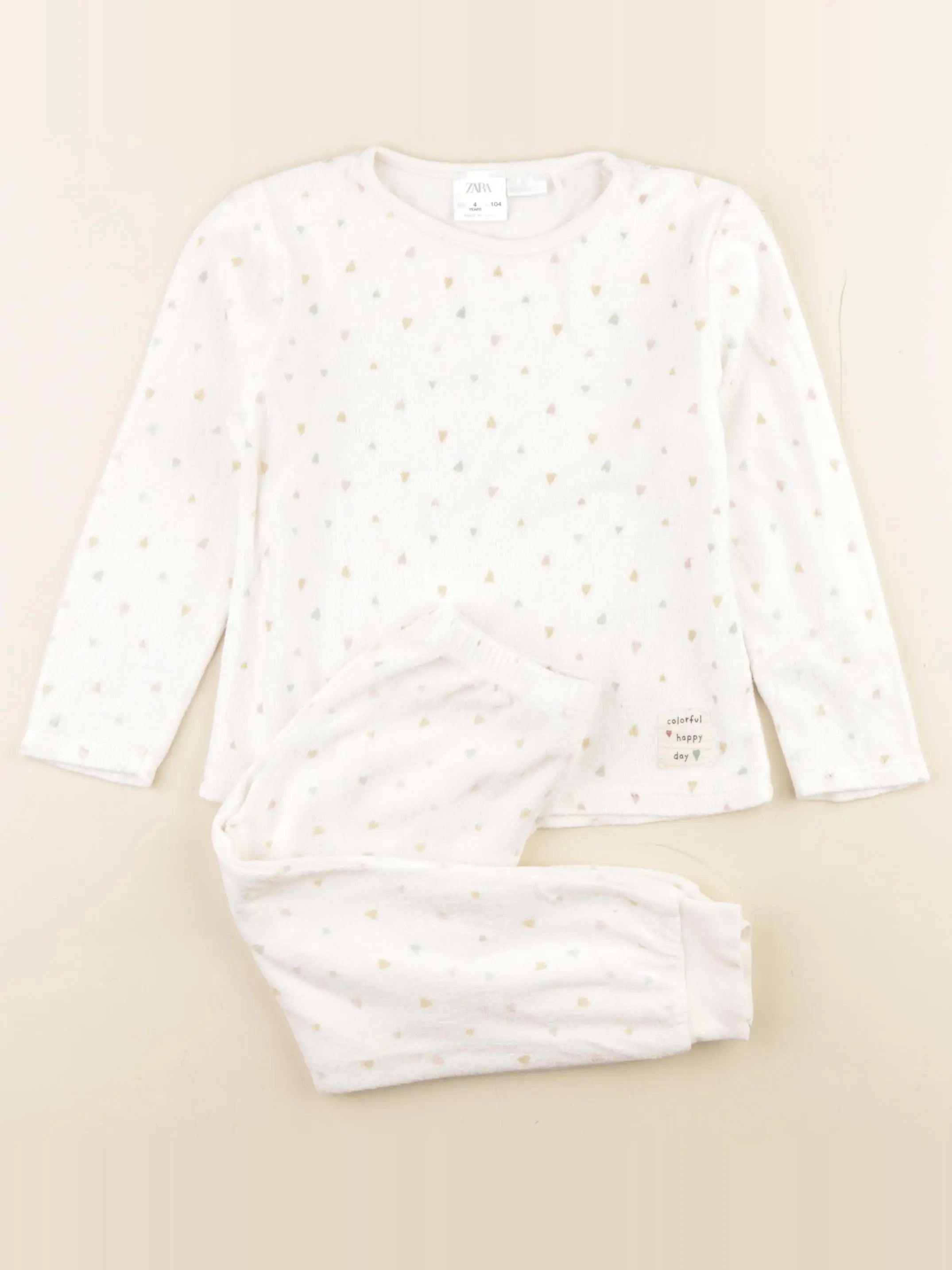 Zara - pyjama velours blanc - 4 ans