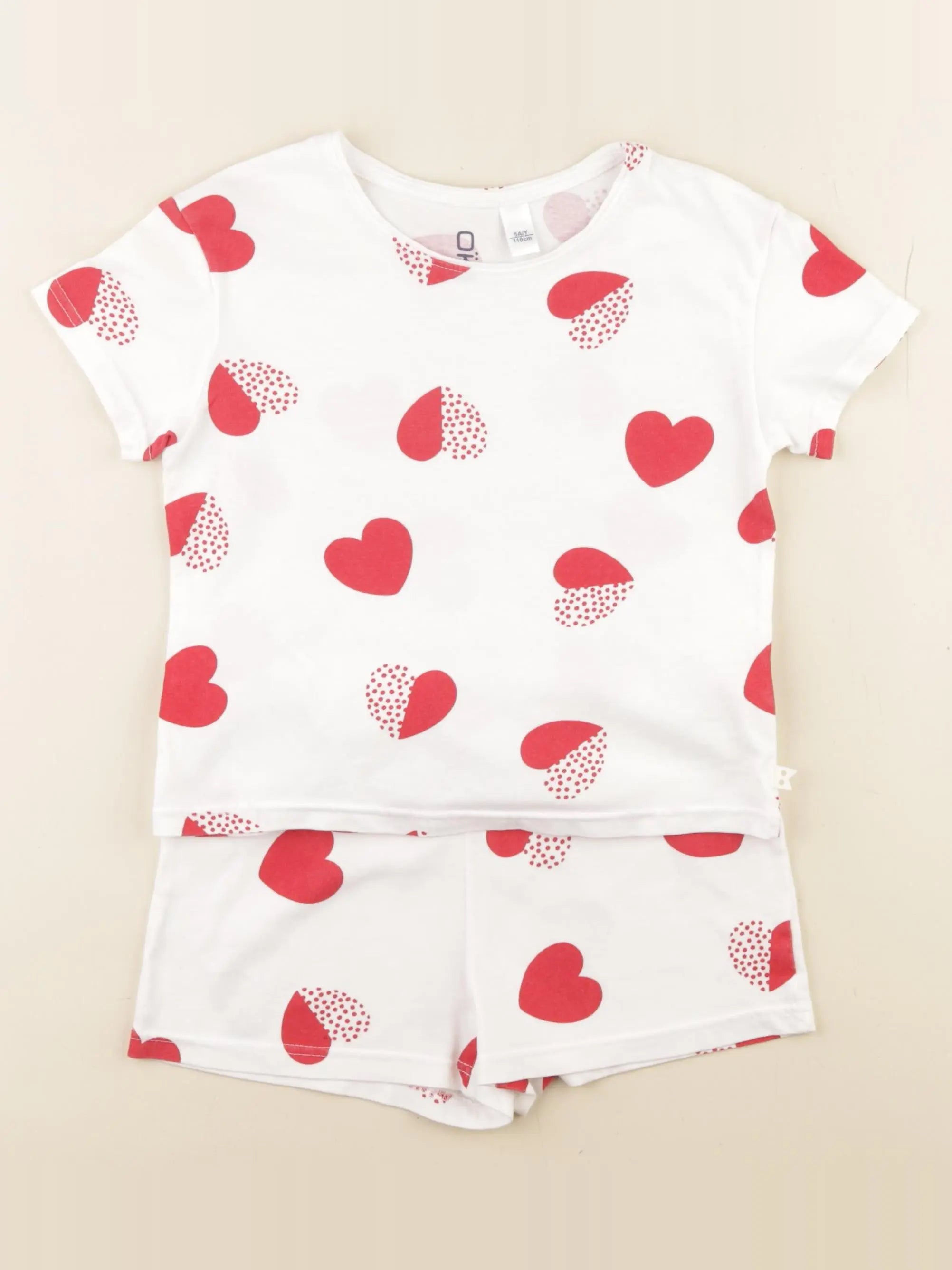 Okaidi - pyjama coton blanc, rouge - 5 ans