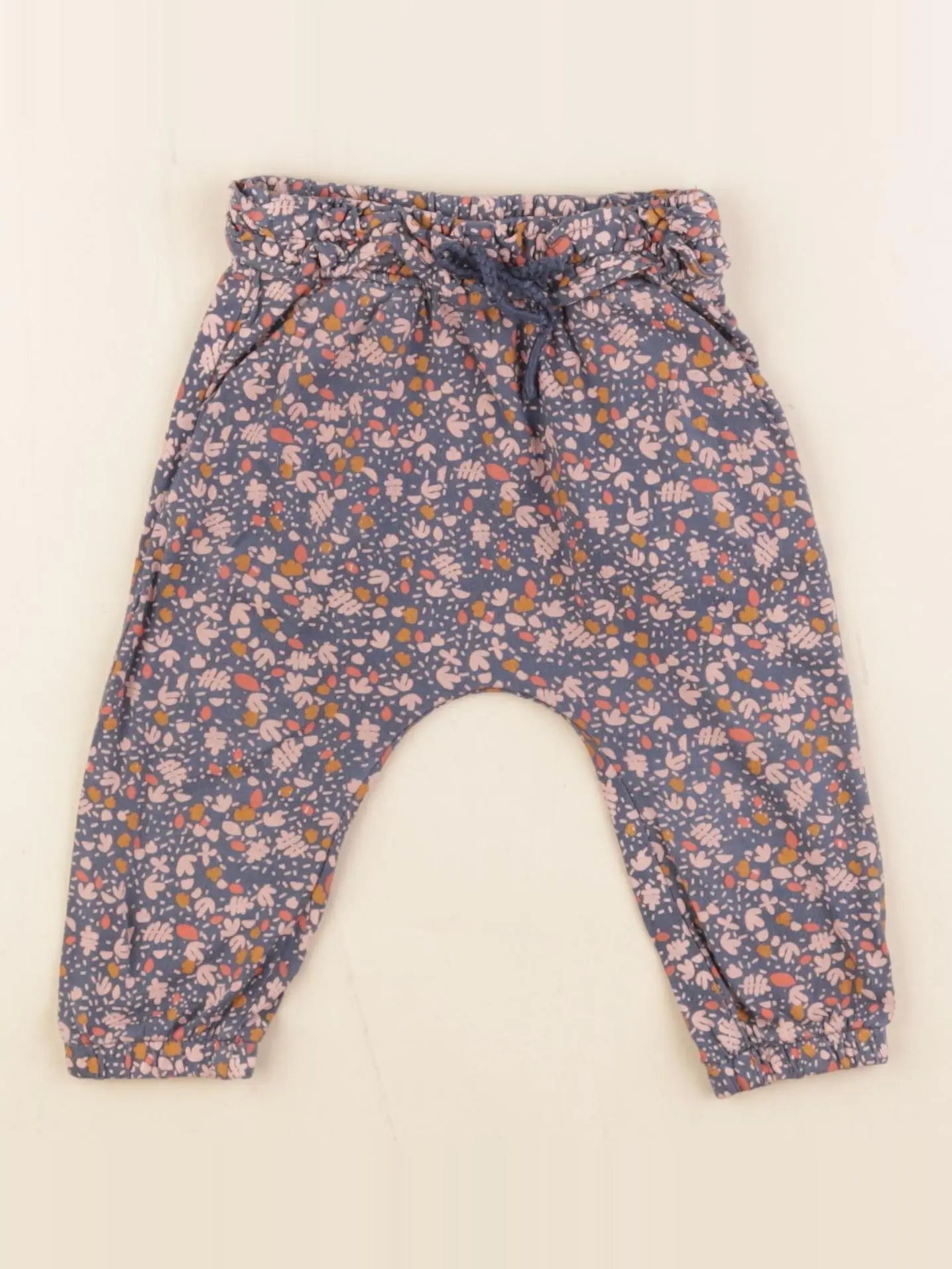 Vertbaudet - sarouel bleu - 9 mois