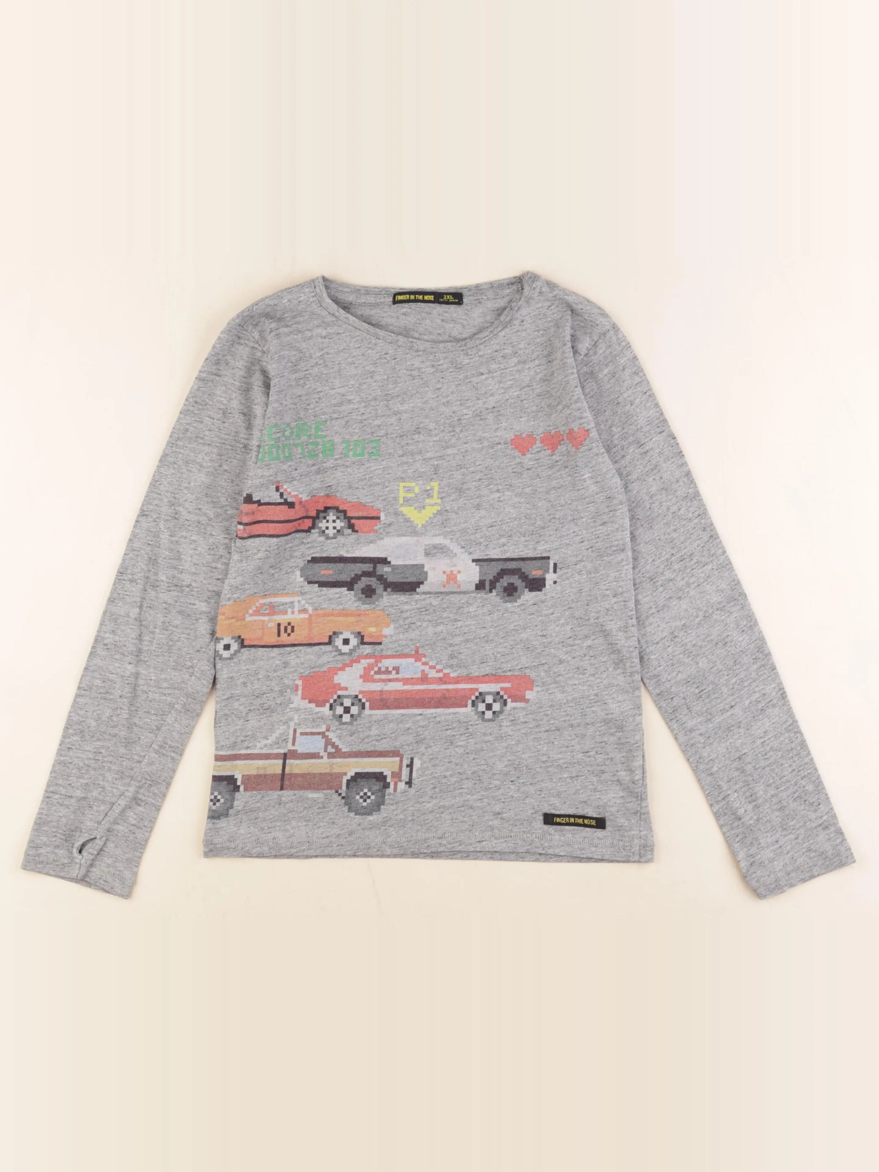 Finger in the nose - tee-shirt gris - 10/11 ans