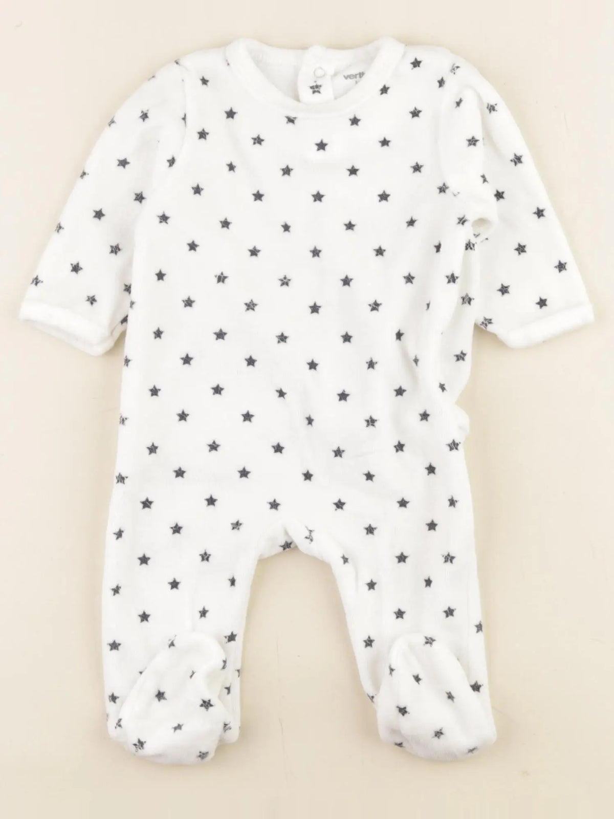 Vertbaudet - pyjama velours blanc - 3 mois