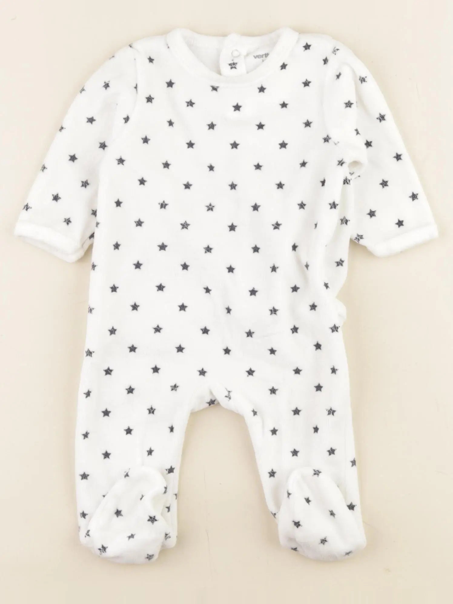 Vertbaudet - pyjama velours blanc - 3 mois