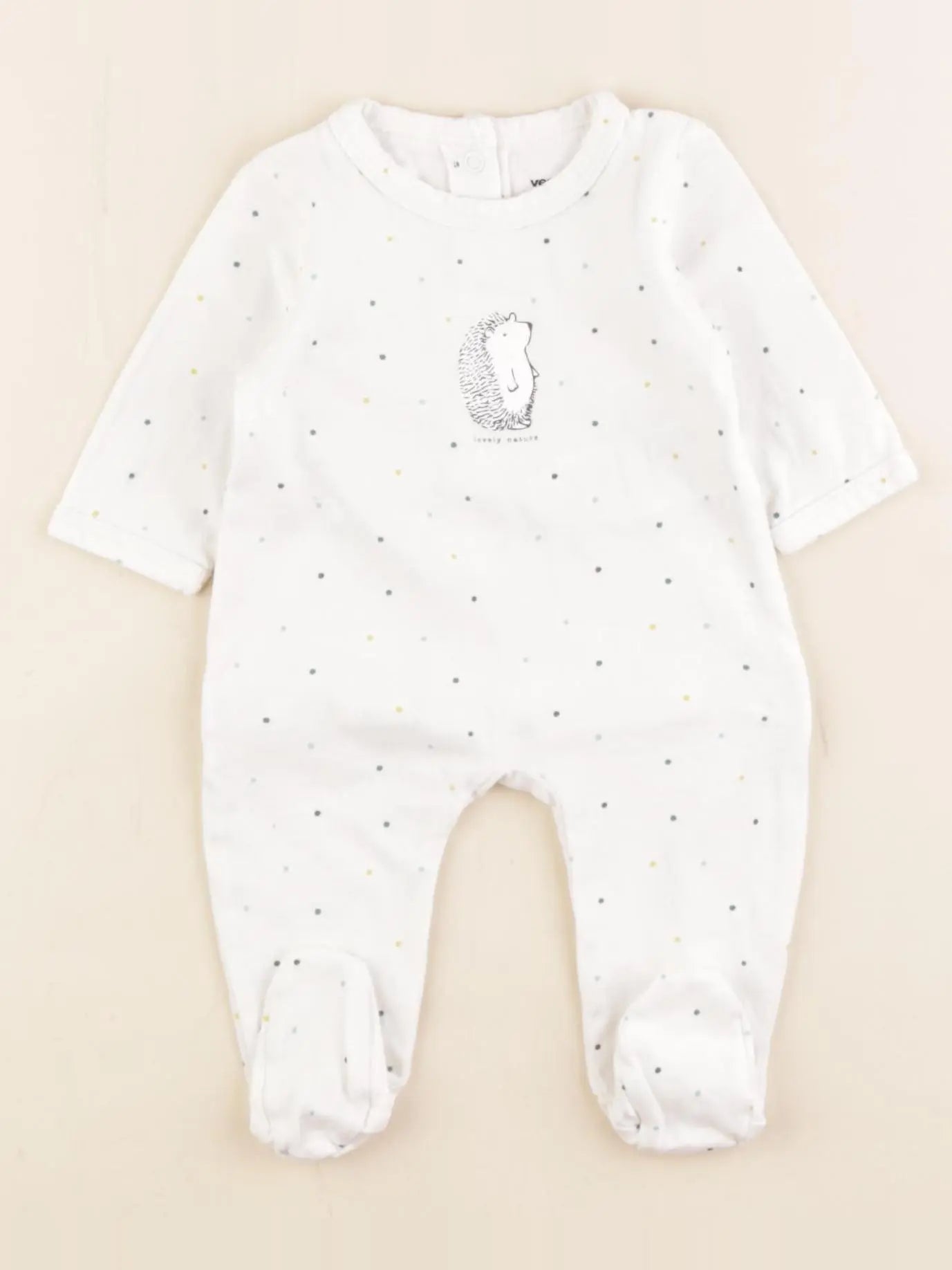 Vertbaudet - pyjama coton blanc - 1 mois