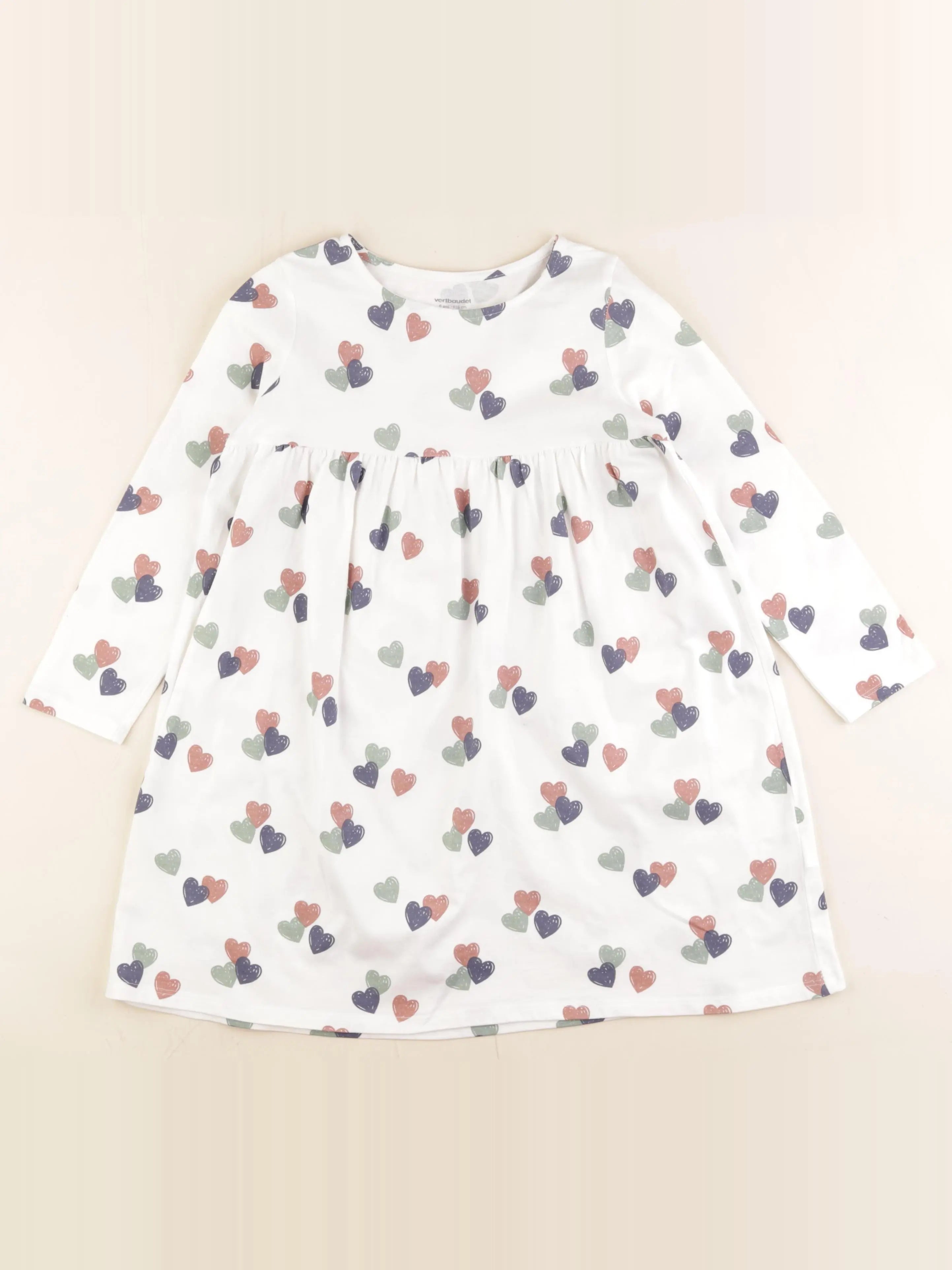Vertbaudet - robe blanc, multicolore - 6 ans