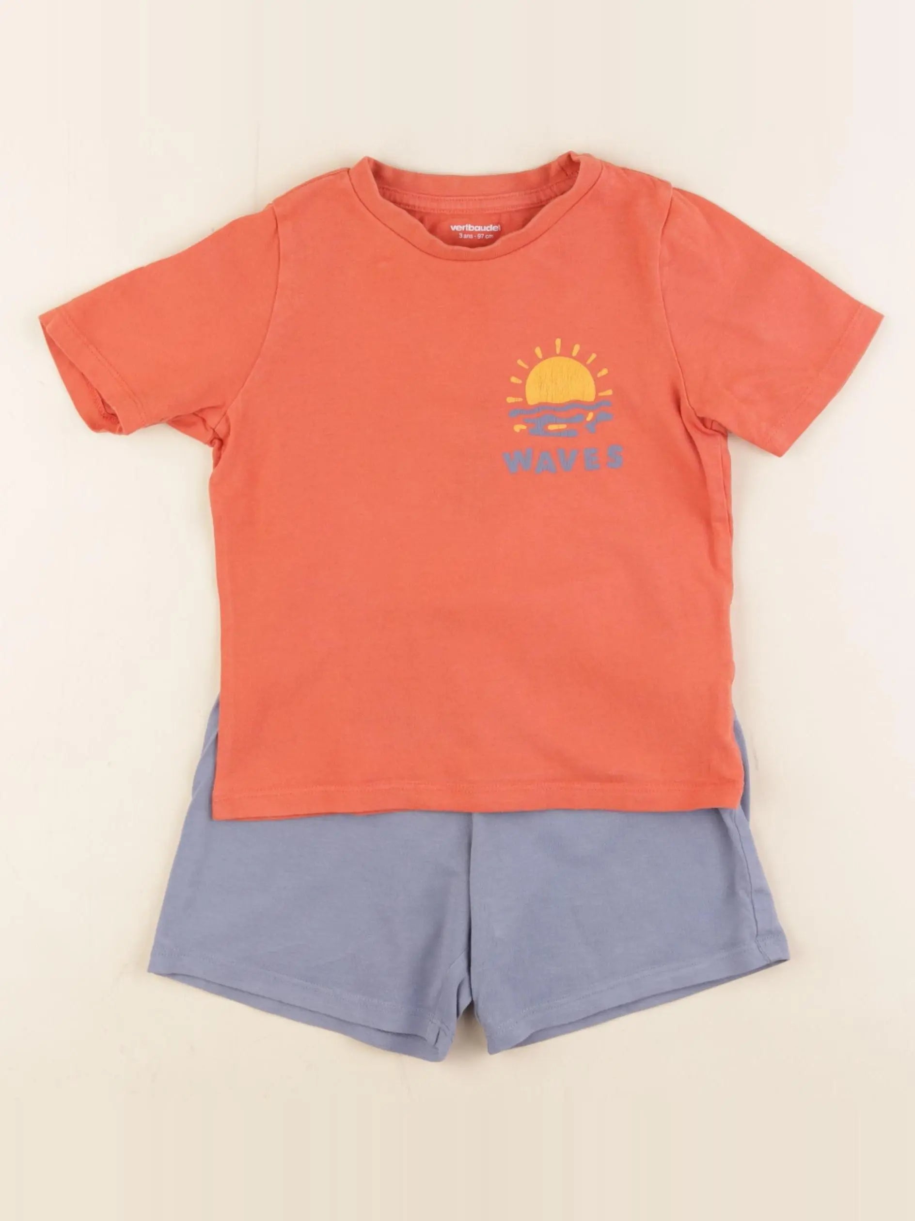 Vertbaudet - pyjama coton rouge - 3 ans
