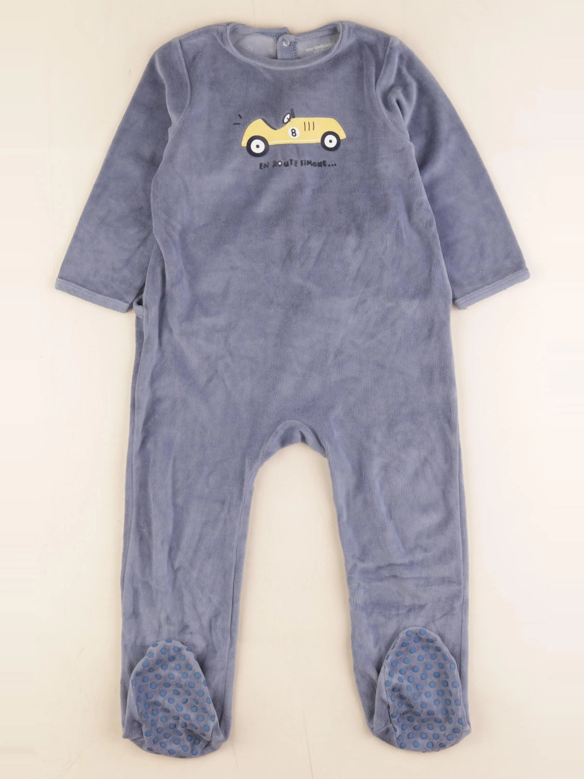 Vertbaudet - pyjama velours bleu - 3 ans