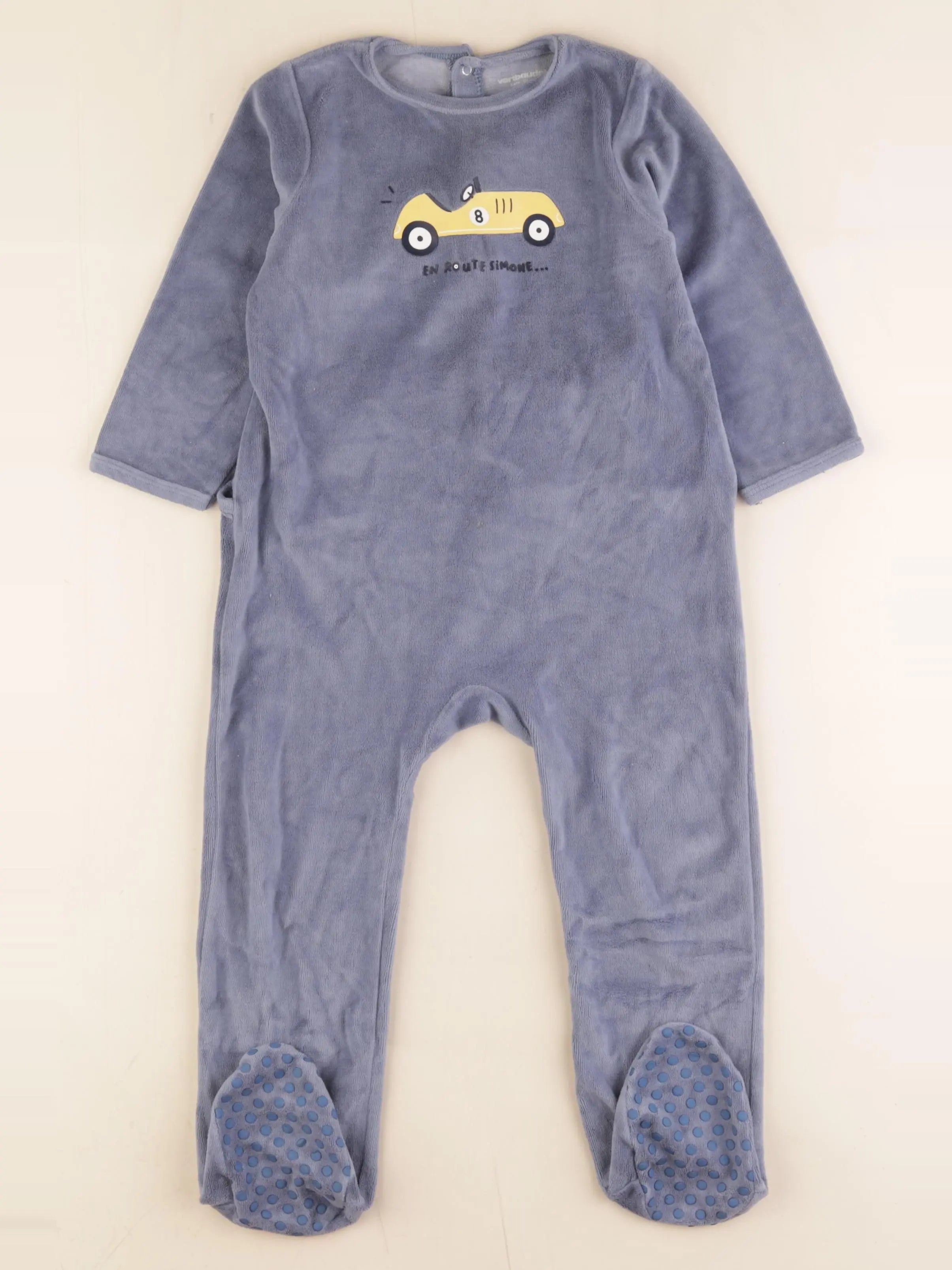 Vertbaudet - pyjama velours bleu - 3 ans