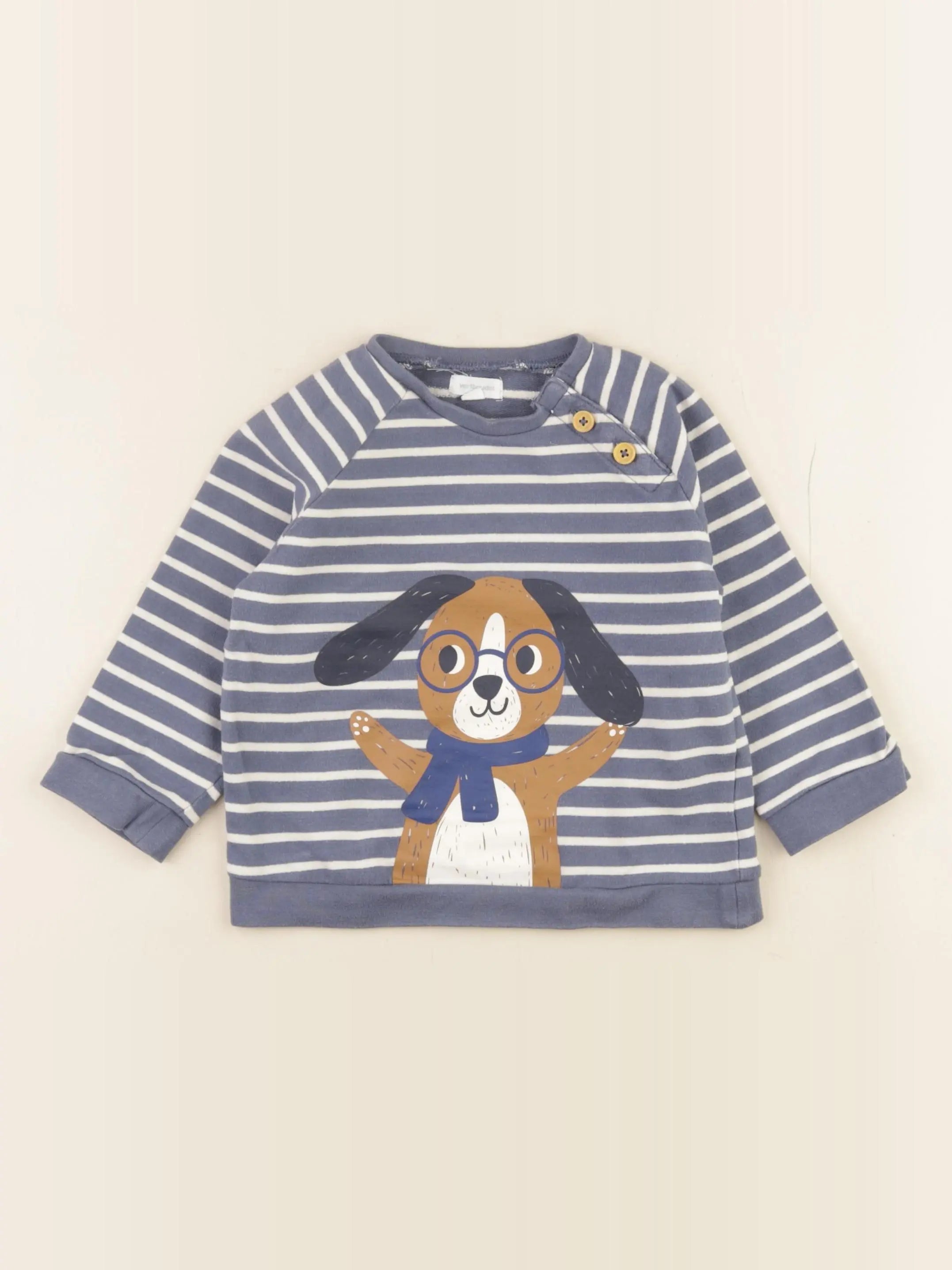 Vertbaudet - sweat bleu - 24 mois
