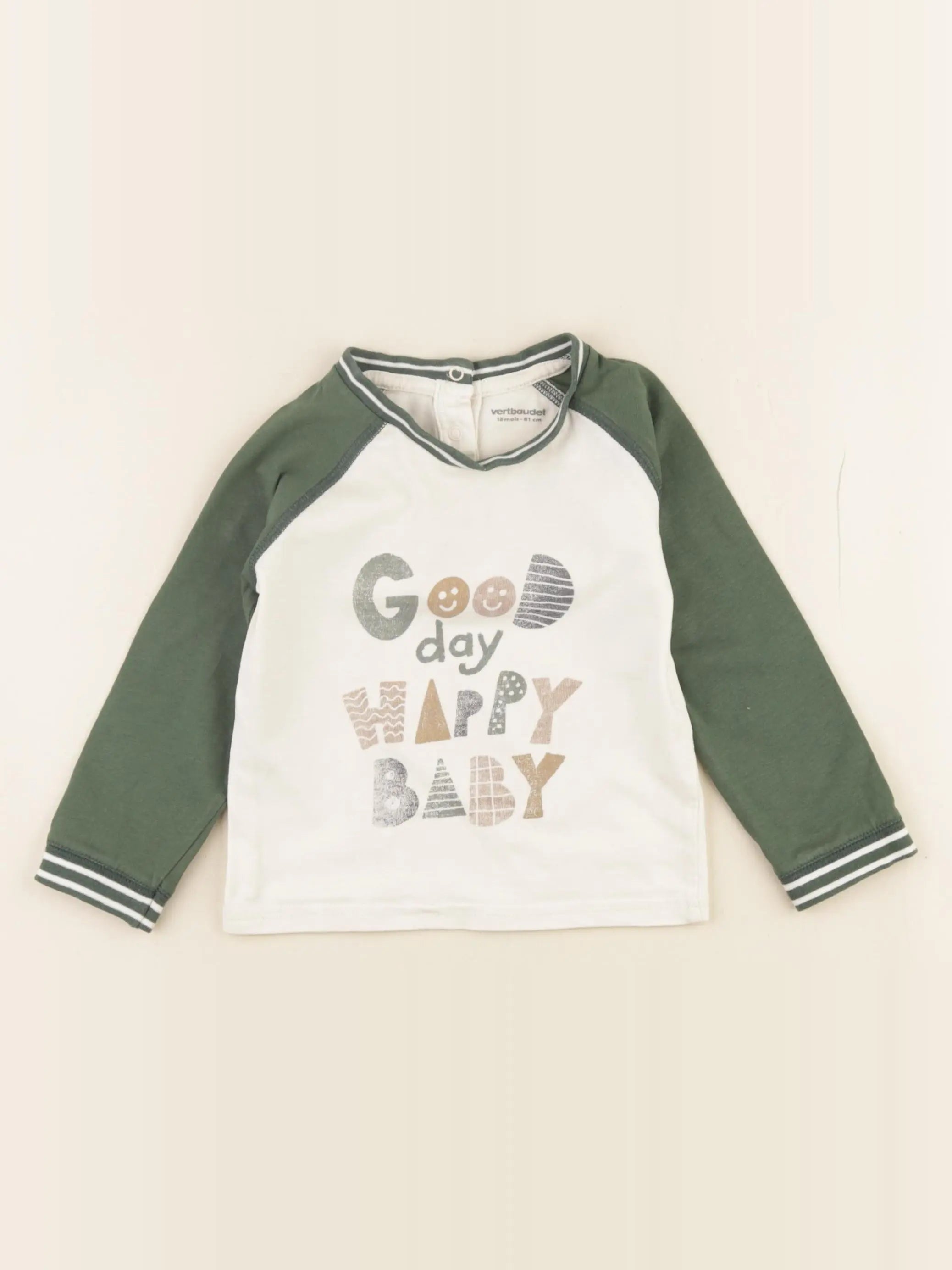 Vertbaudet - tee-shirt vert - 18 mois