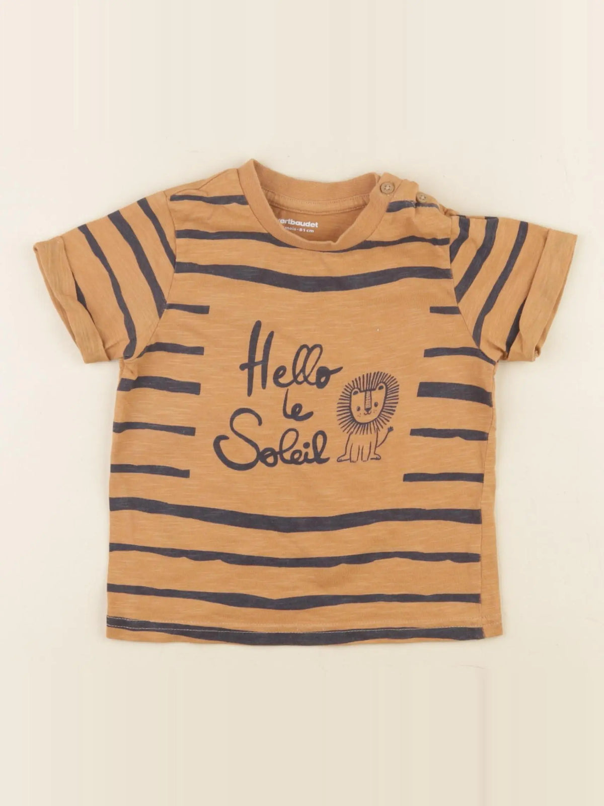 Vertbaudet - tee-shirt marron - 18 mois