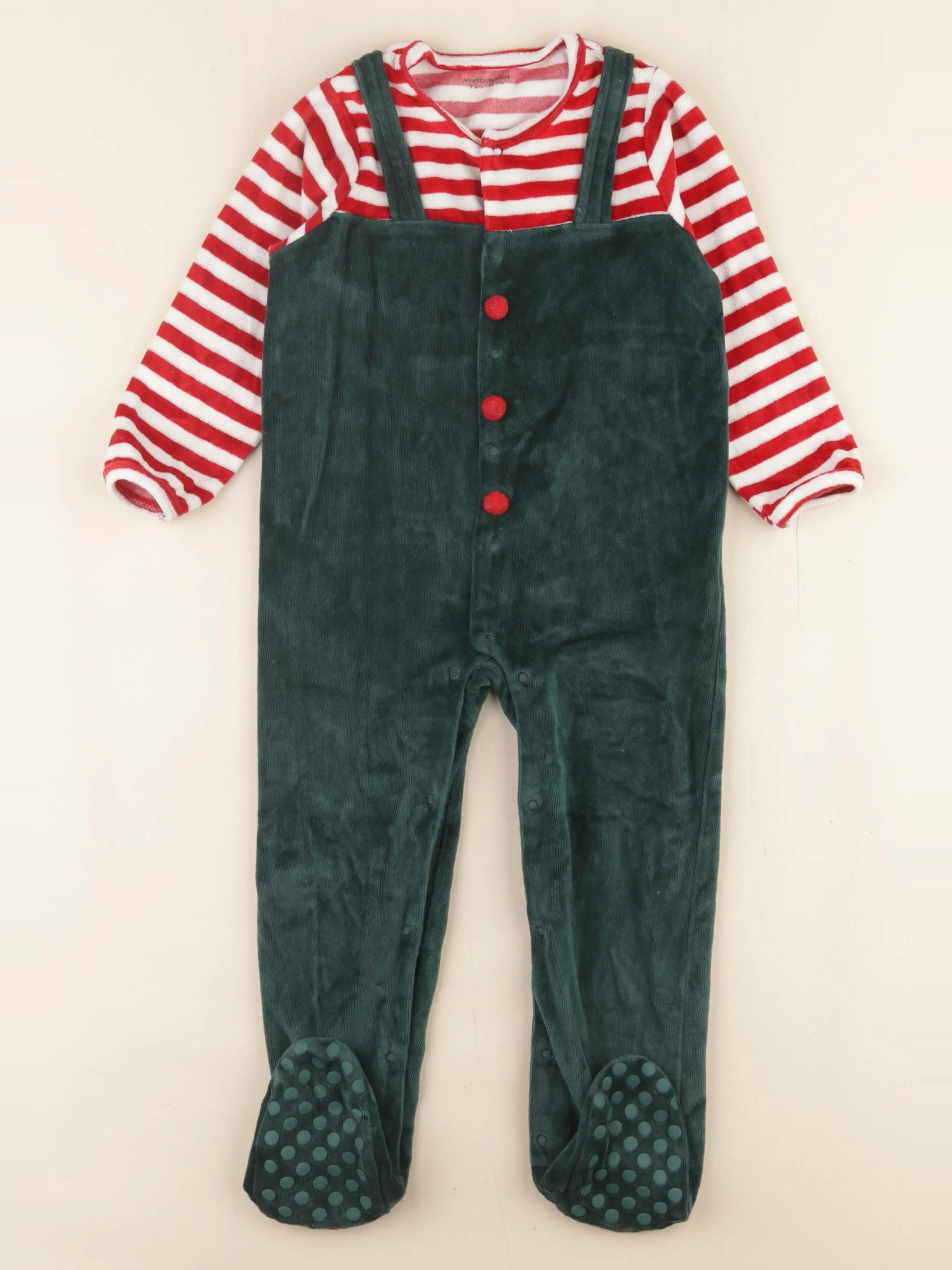 Vertbaudet - pyjama velours multicolore - 3 ans