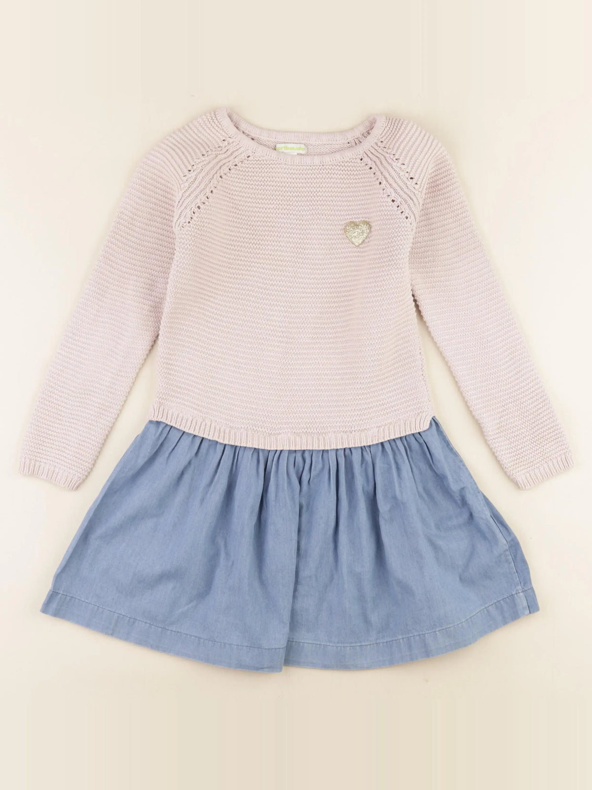 Vertbaudet - robe bleu, rose - 6 ans