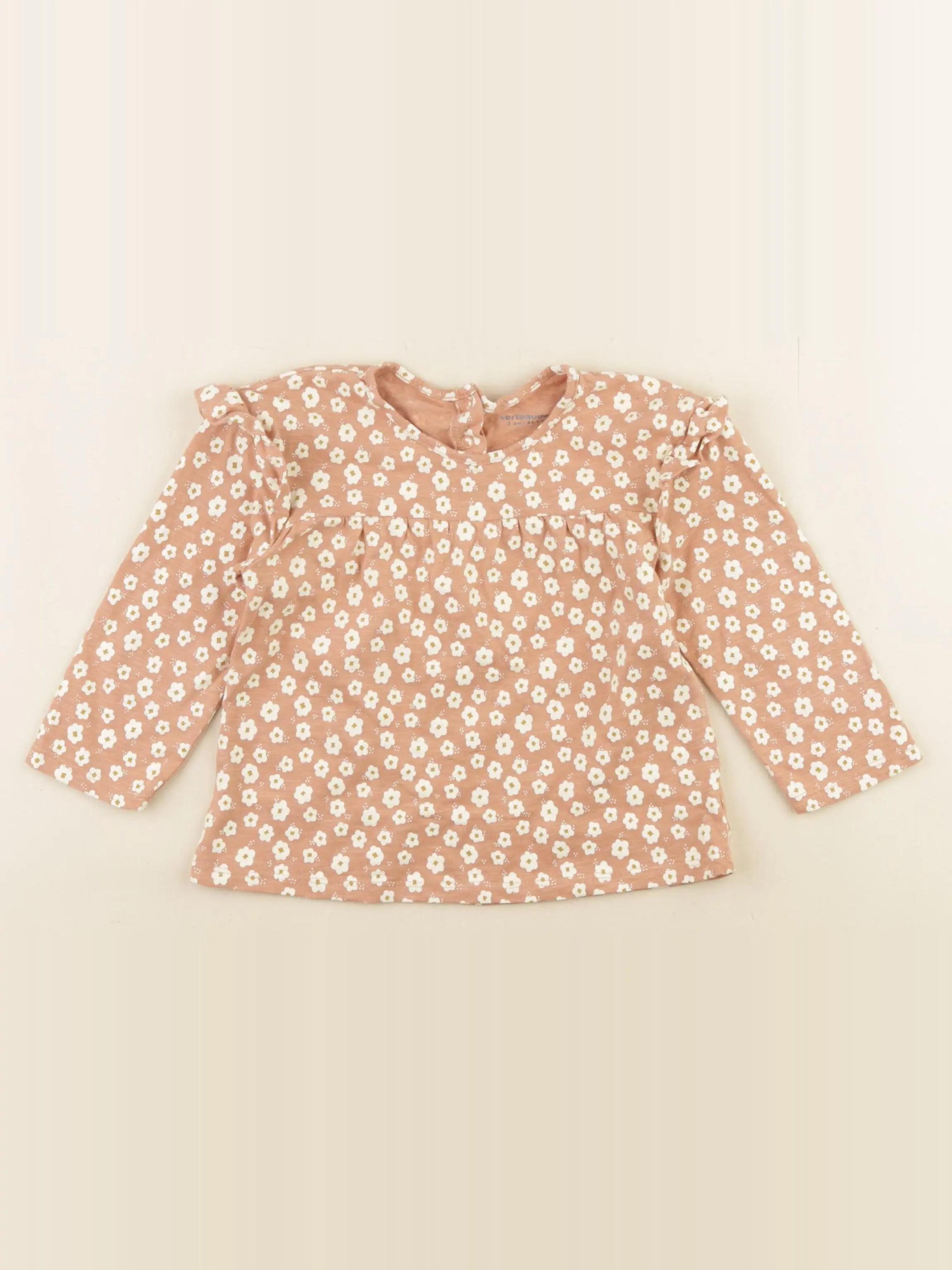 Vertbaudet - tee-shirt beige - 2 ans