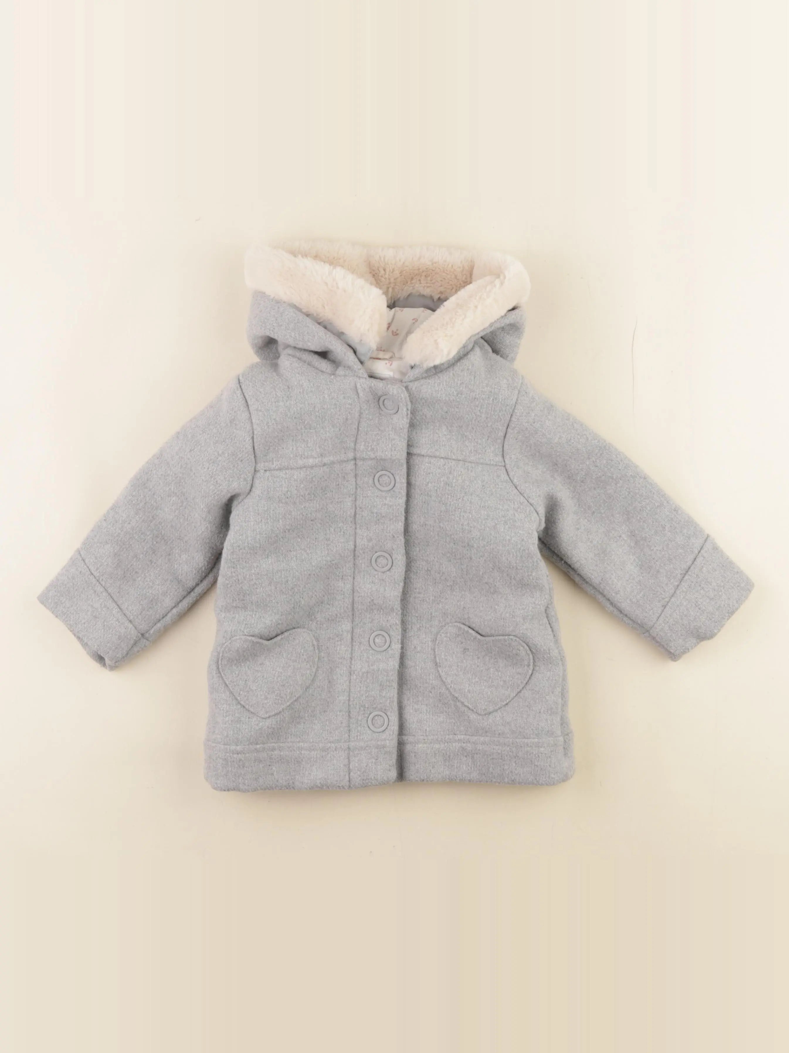 Vertbaudet - manteau gris - 18 mois