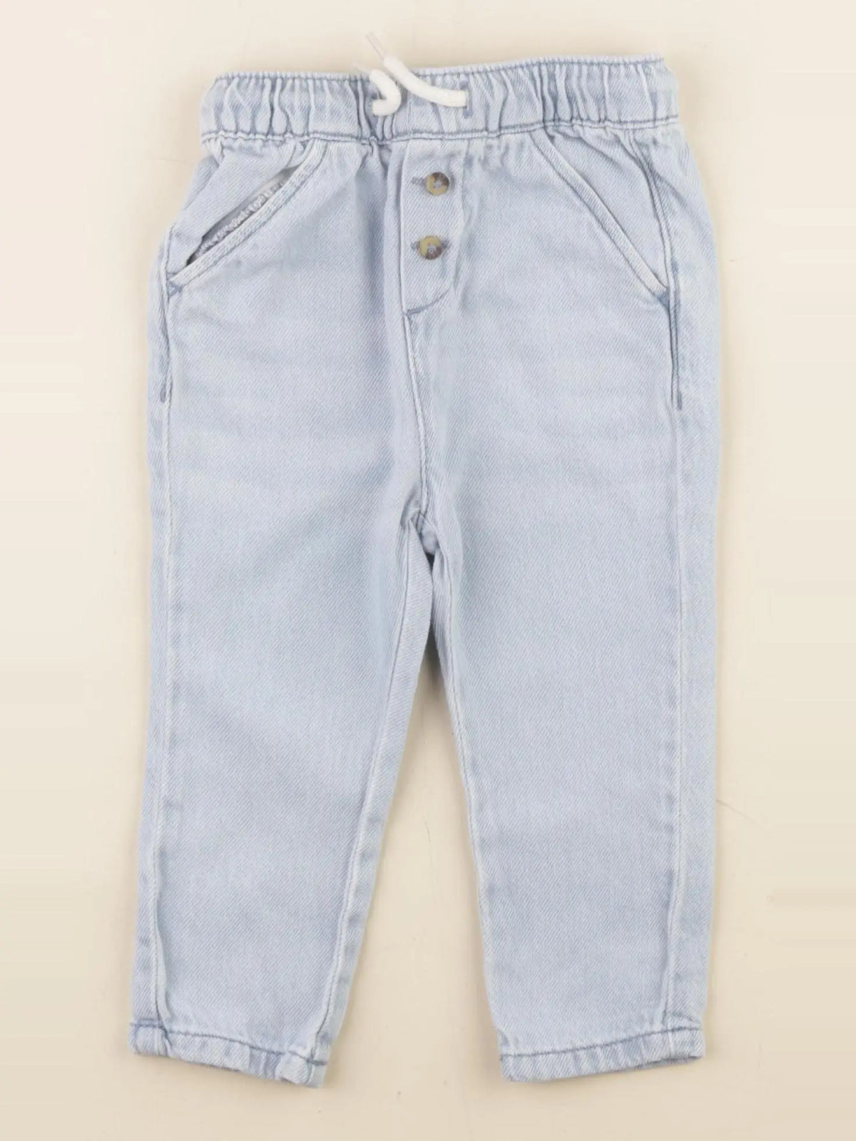 Vertbaudet - pantalon bleu - 12 mois