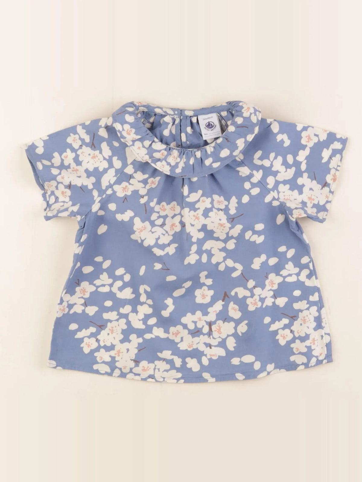 Petit Bateau - blouse bleu - 24 mois