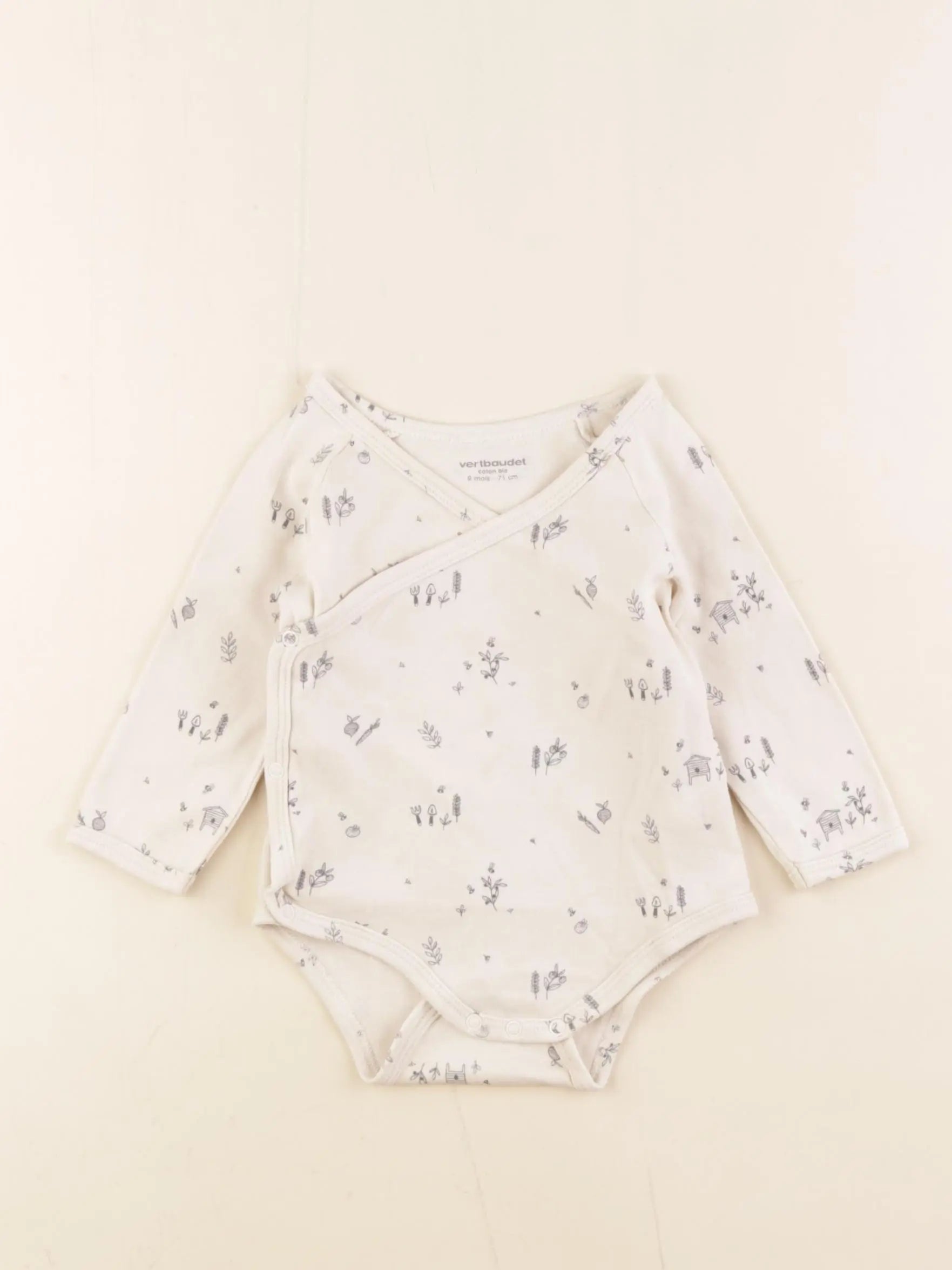 Vertbaudet - body beige - 9 mois
