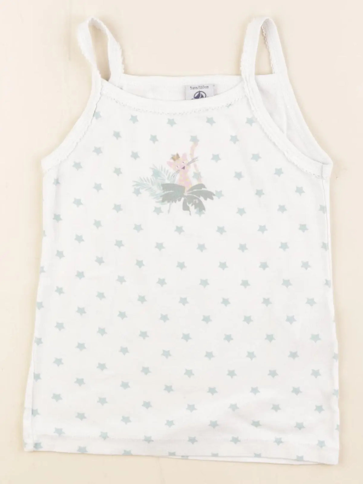 Petit Bateau - maillot de corps blanc, bleu - 5 ans