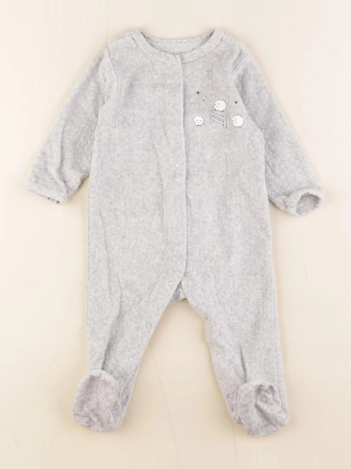 Vertbaudet - pyjama velours gris - 6 mois