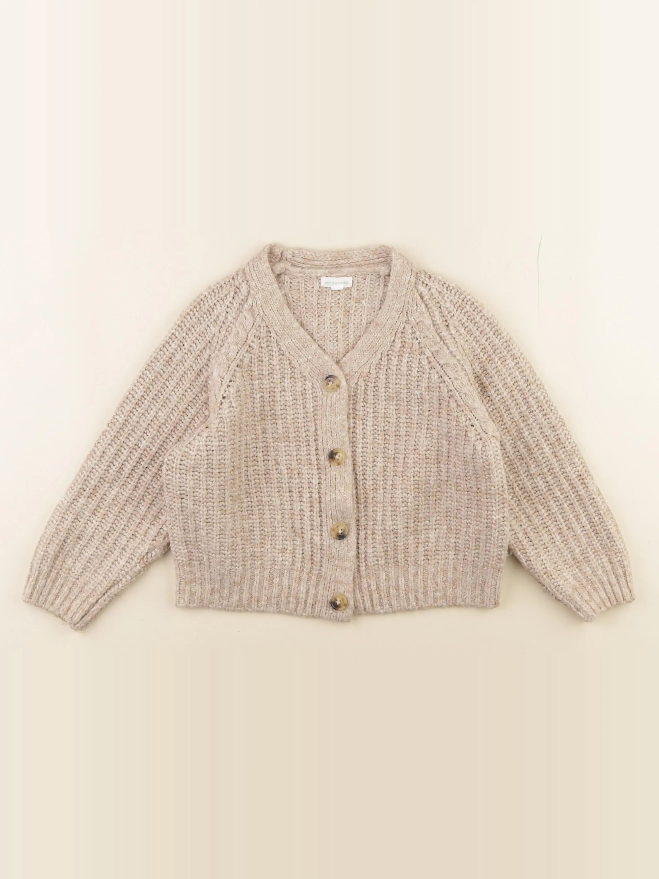 Vertbaudet - gilet beige - 6 ans