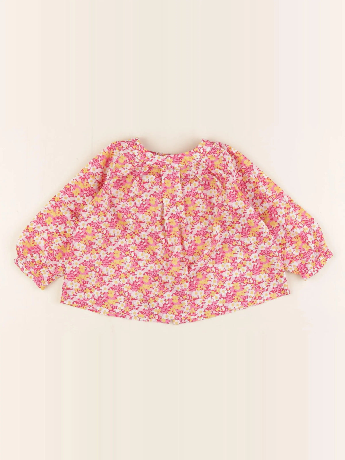 Jacadi - blouse liberty rose, jaune - 6 mois