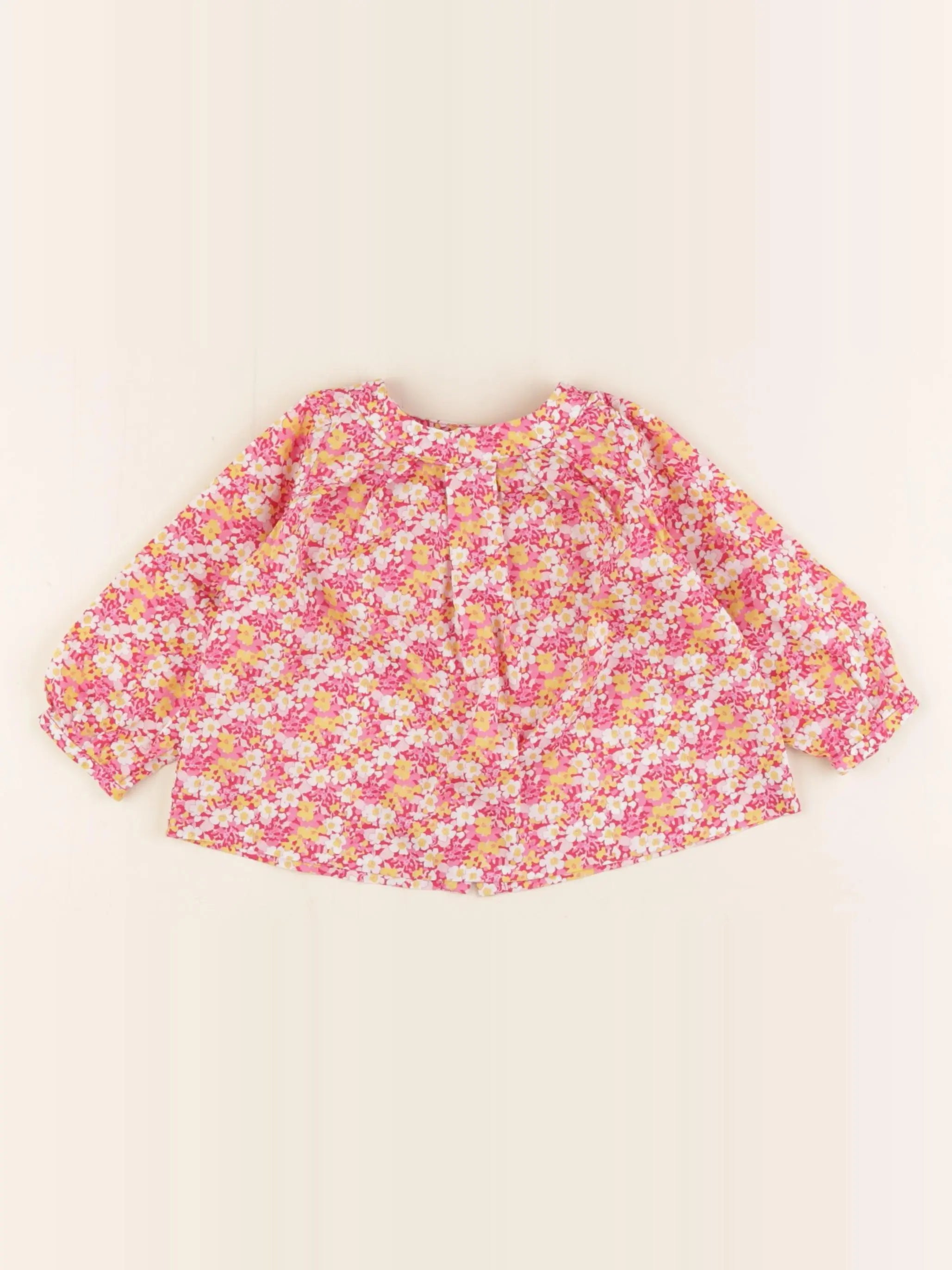 Jacadi - blouse liberty rose, jaune - 6 mois