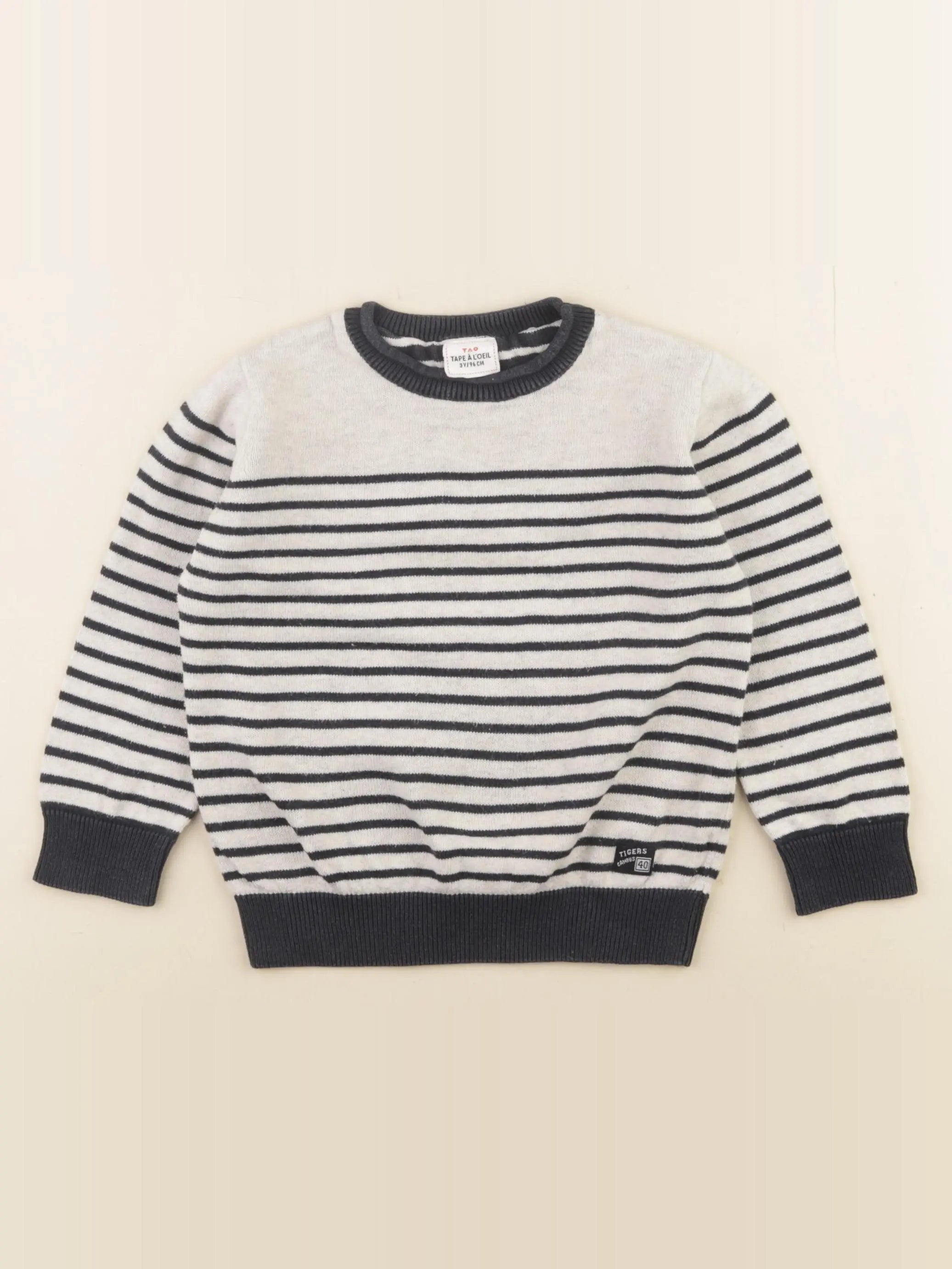 Tape à l'oeil - pull gris, bleu - 3 ans