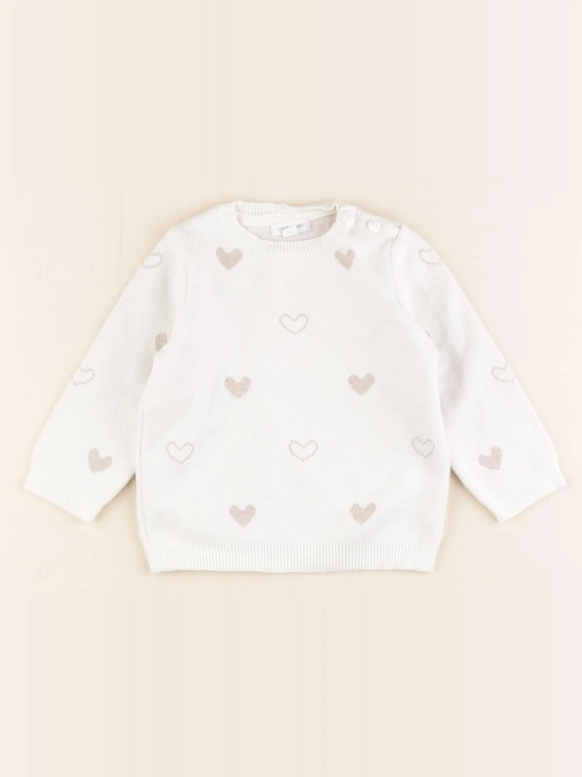 Vertbaudet - pull blanc - 9 mois