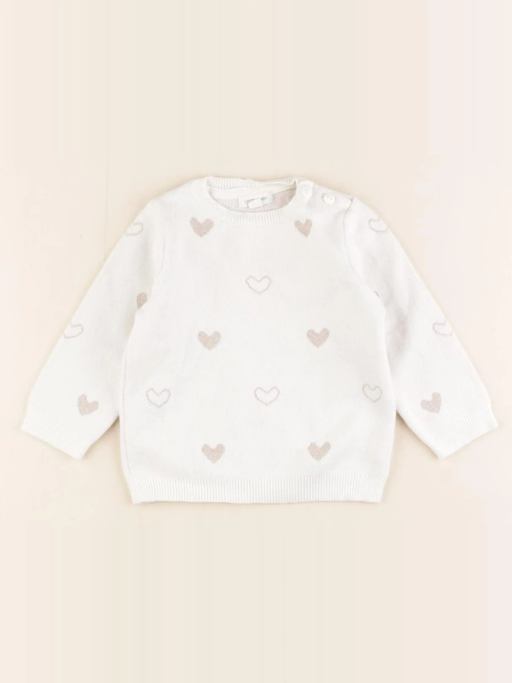 Vertbaudet - pull blanc - 9 mois