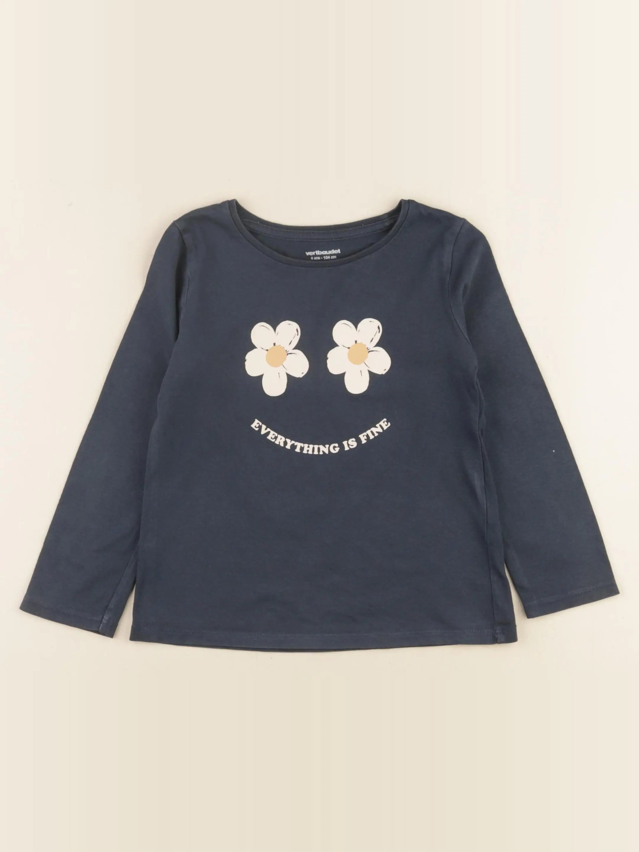 Vertbaudet - tee-shirt bleu - 4 ans